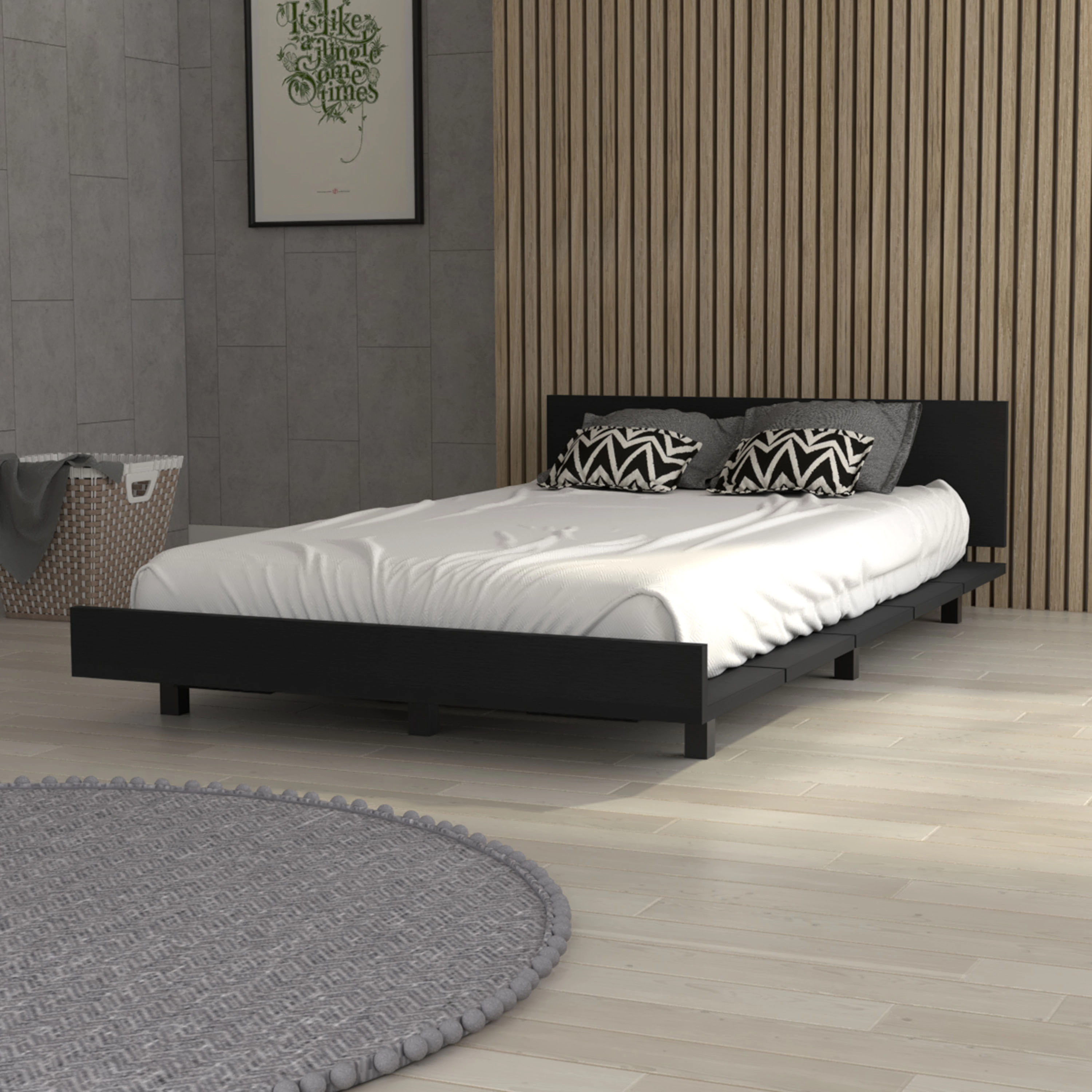 Flynama Portoalegre Twin Bed Base, Headboard