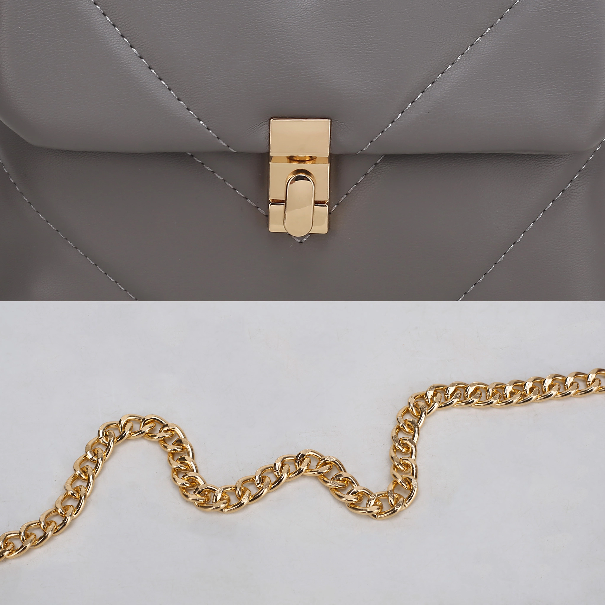 Mia K Collection Ellie Quilted Vegan Leather Crossbody Bag