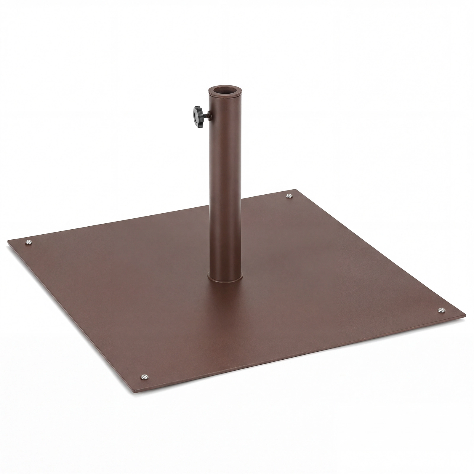 SUGIFT Black Steel Patio Umbrella Base, 42 lb, 25 in Square, Fits 1.6 in and 1.9 in Poles