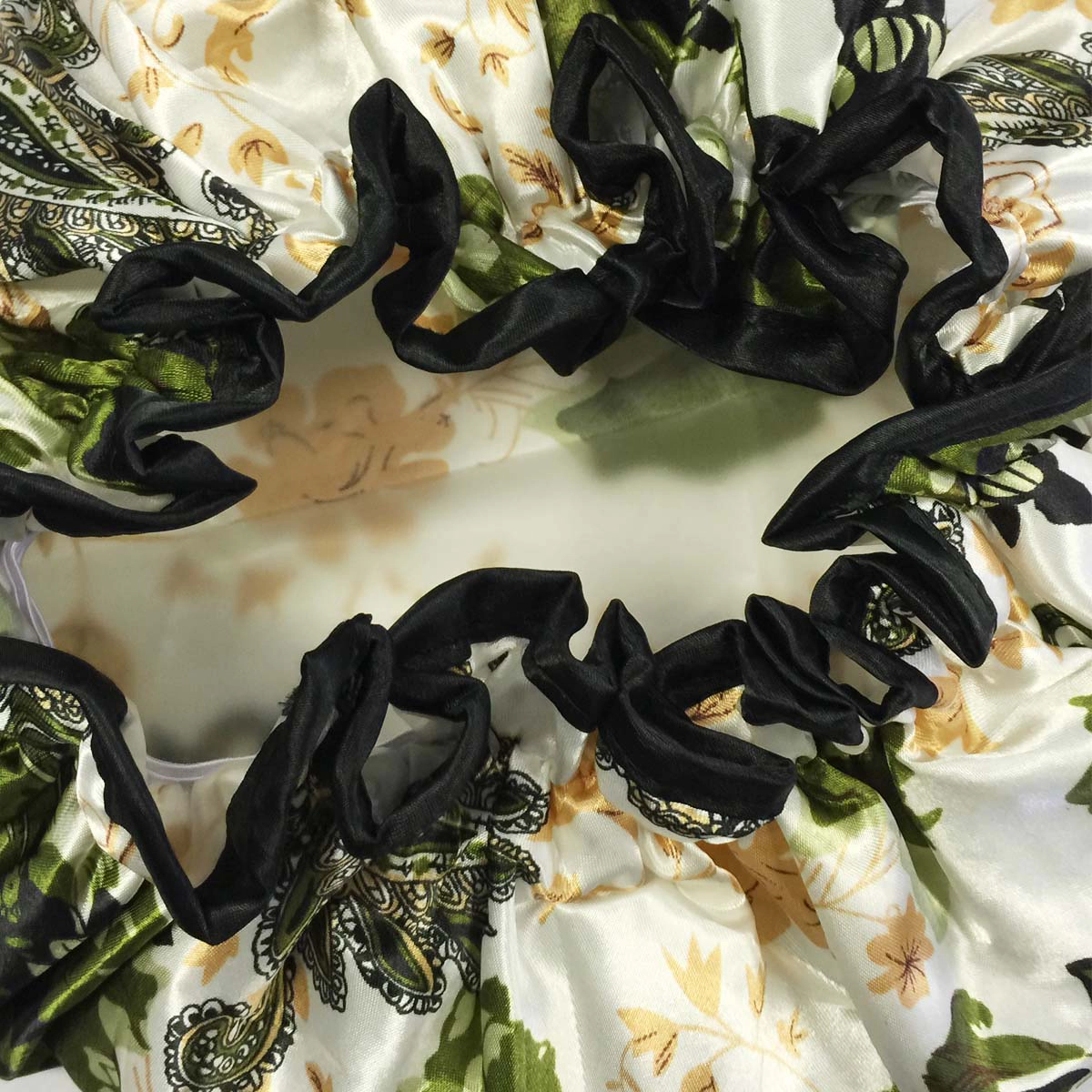 Wrapables Women's Trendy Satin Shower Cap, Paisley Foliage