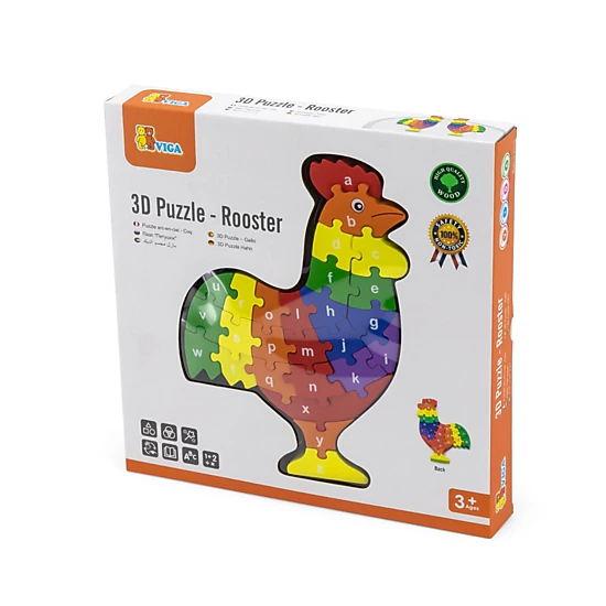 Playlearn Unisex 3D Alphabet and Numbers Wooden Puzzle Set, Color ...