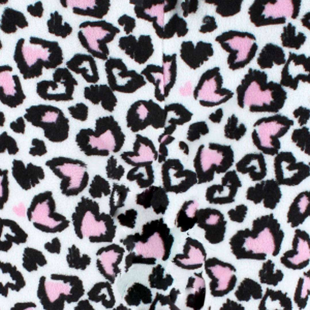 CTM Women's Plush Heart Cheetah Print Pajama Pants