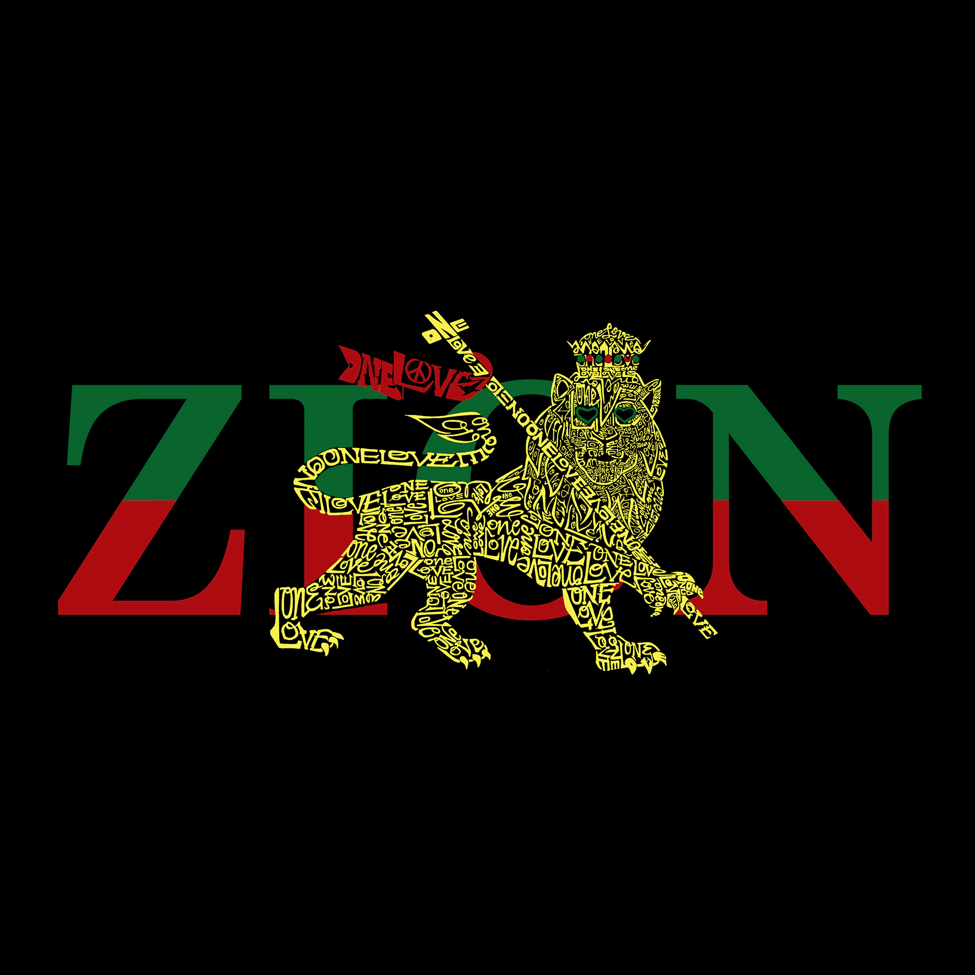 LA Pop Art Zion - One Love Women's Word Hooded Sweatshirt