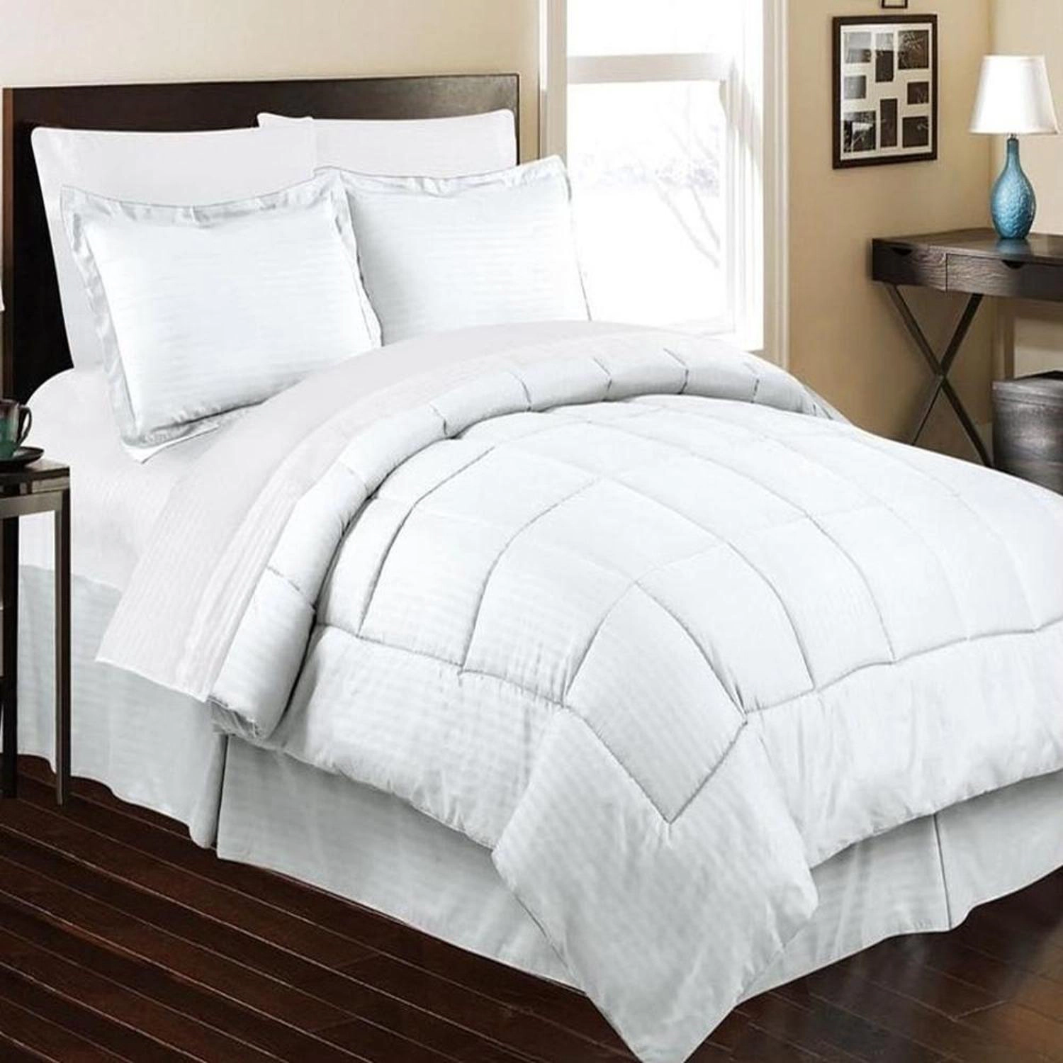 Plazatex Embossed Dby Stripe Microfiber Comforter Bed In A Bag Set