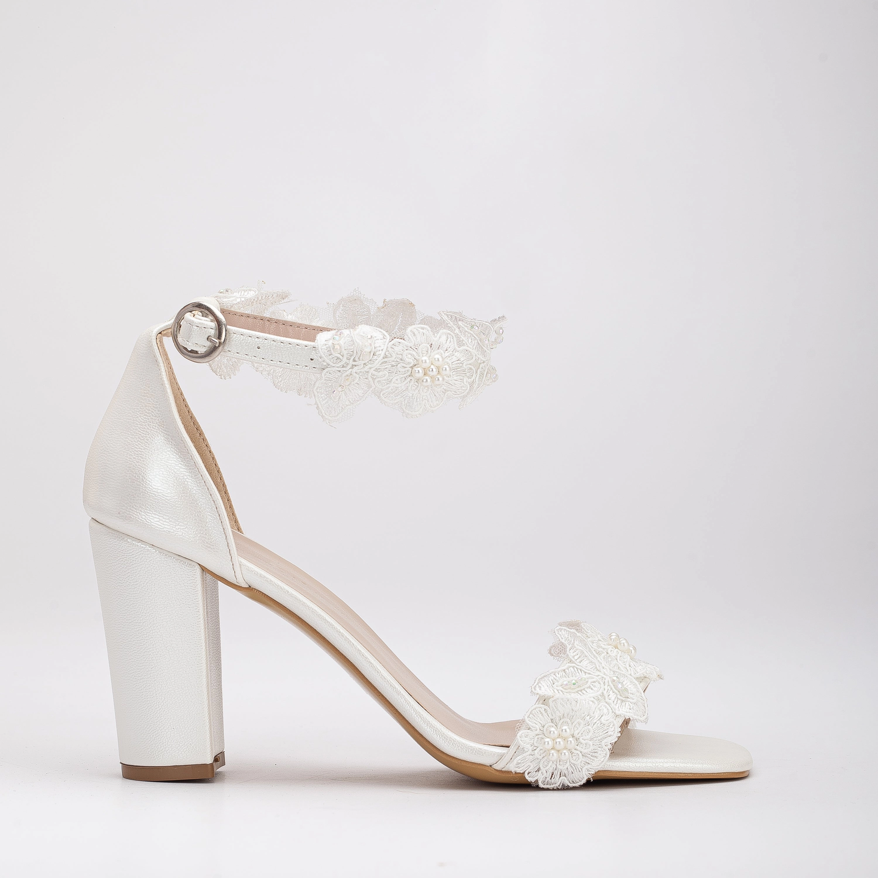 Forever & Always Womens Dede Lace Bridal Heeled Sandals