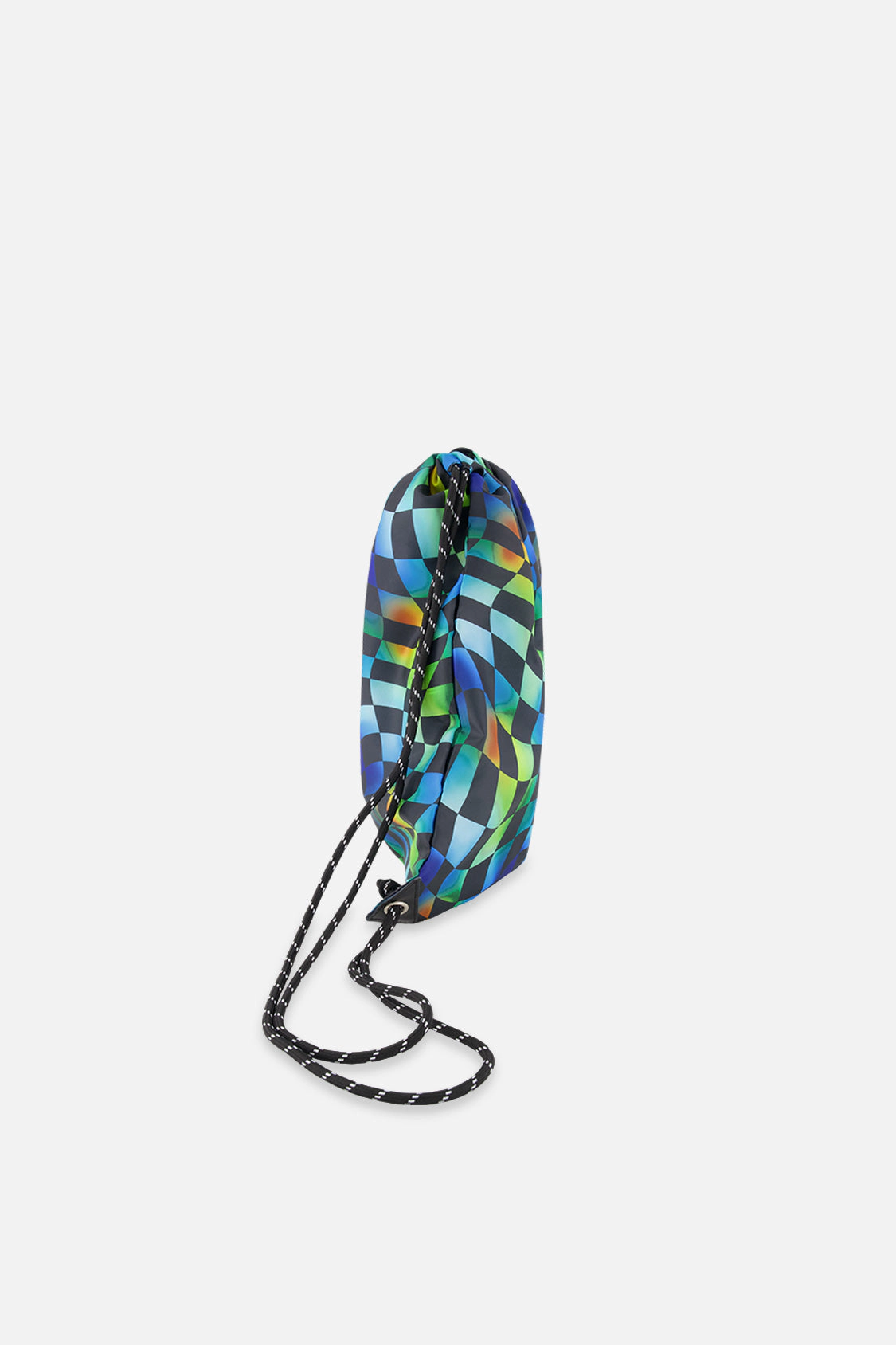 Deux par Deux Boys Lightweight Checkered Print Drawstring Bag
