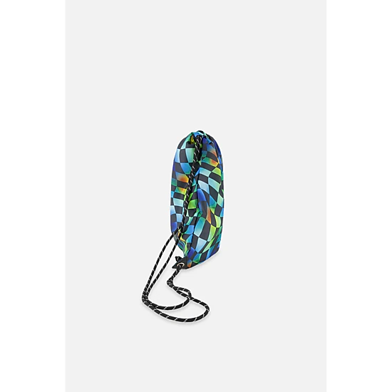 Deux par Deux Boys Lightweight Checkered Print Drawstring Bag