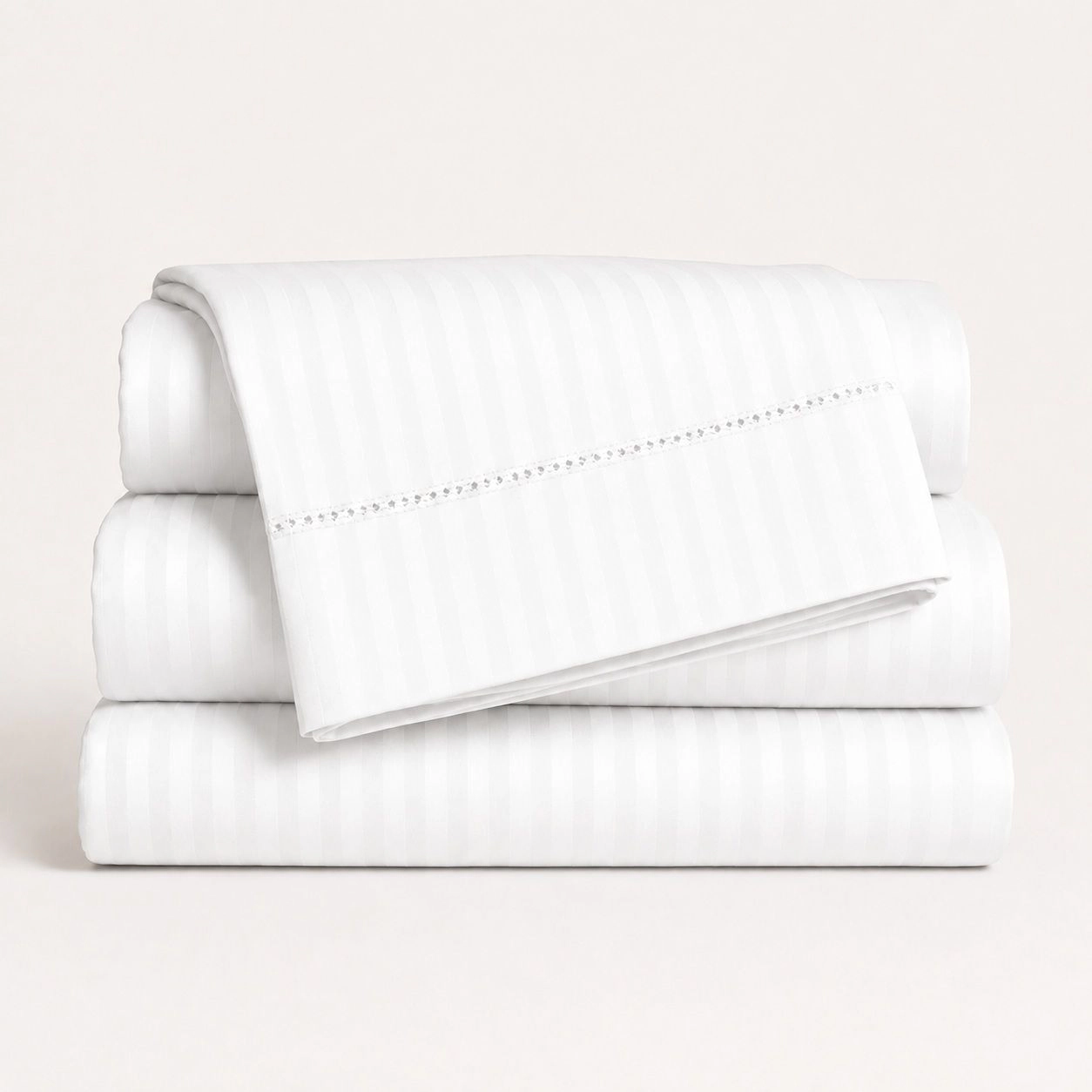 HSH Dream 1500 TC Egyptian Cotton Sheet Set by Five Luxe Collection Luxury Sateen Sheets with Elegant Hemstitch Design