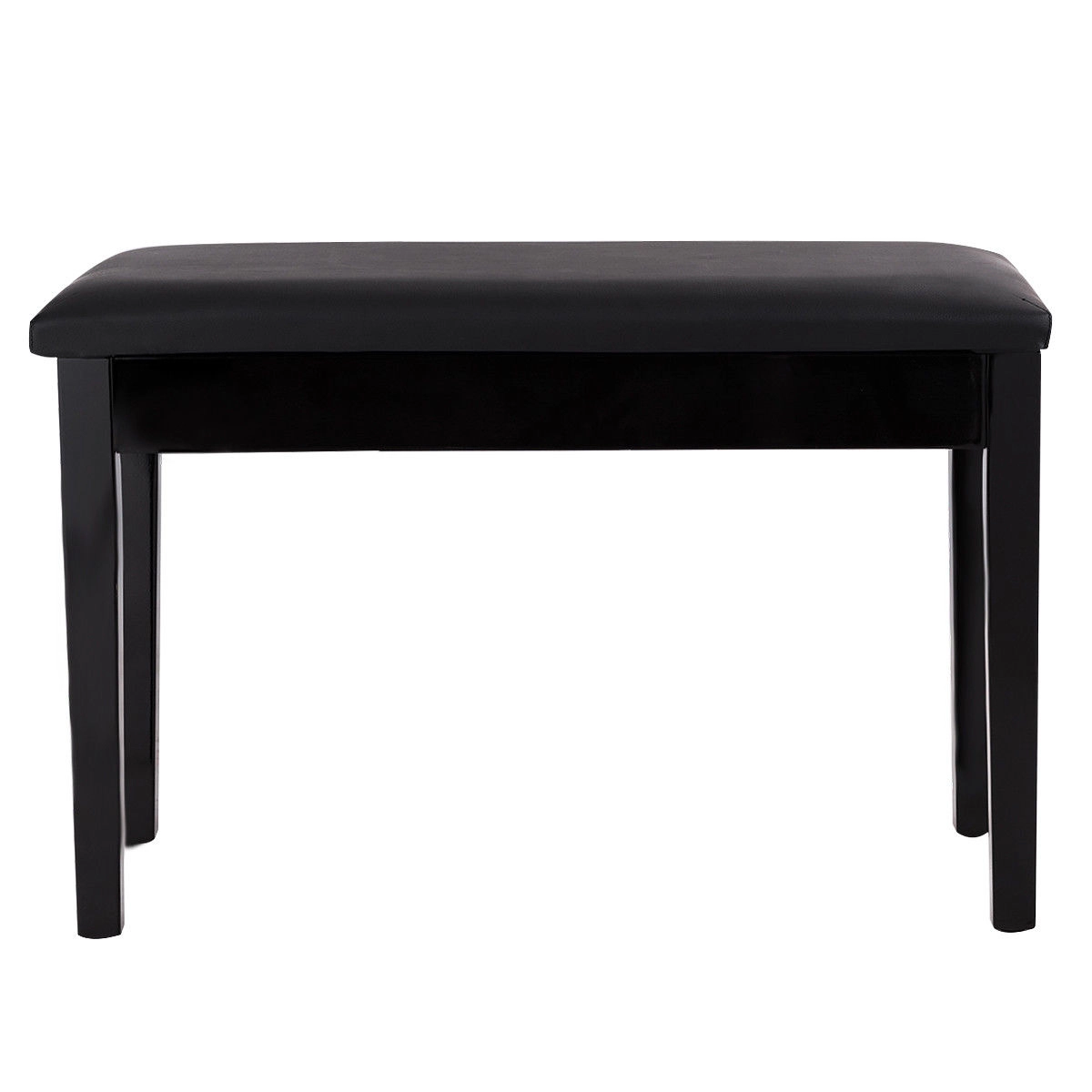 LJG Solid Wood PU Leather Padded Piano Bench Keyboard Seat