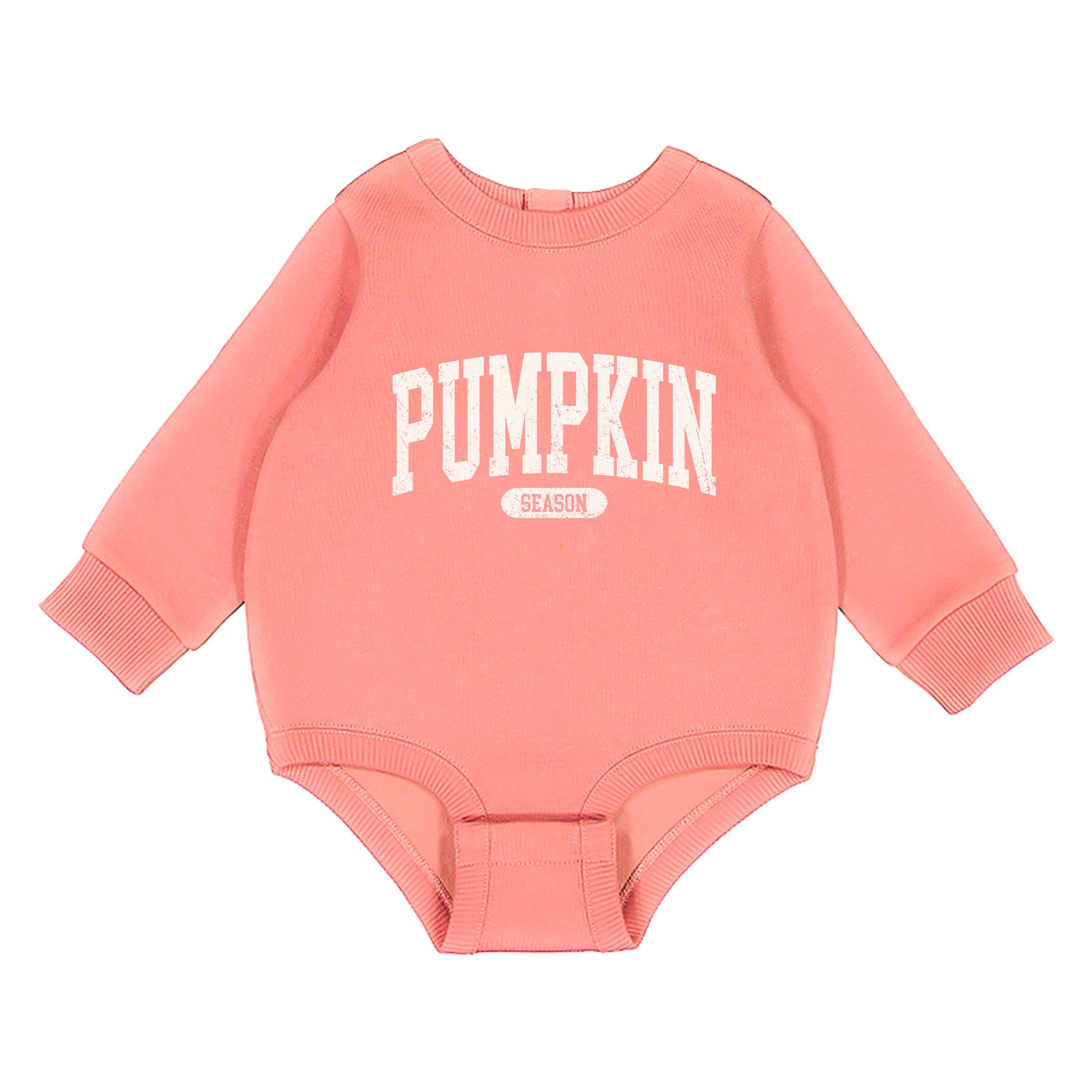 The Juniper Shop - Infant Fleece BodySuit Pumpkin Season Varsity Cream