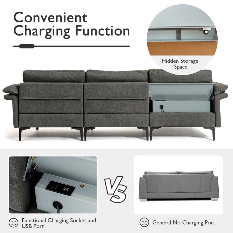 Hivvago Spacious L-Shaped Sectional Couch with Reversible Chaise Lounge