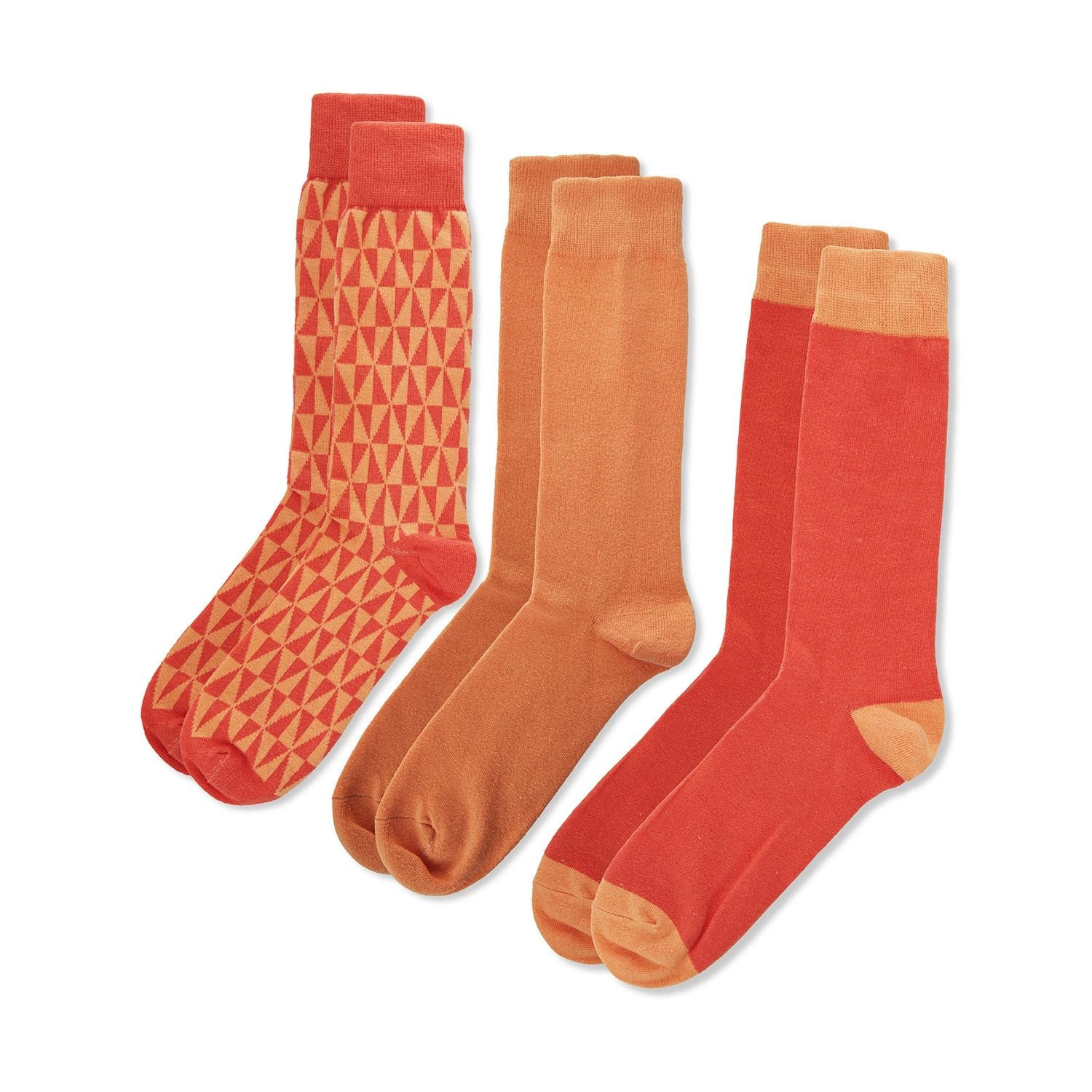 Memoi Kaleidotones Cotton Blend Crew Sock 3 Pack
