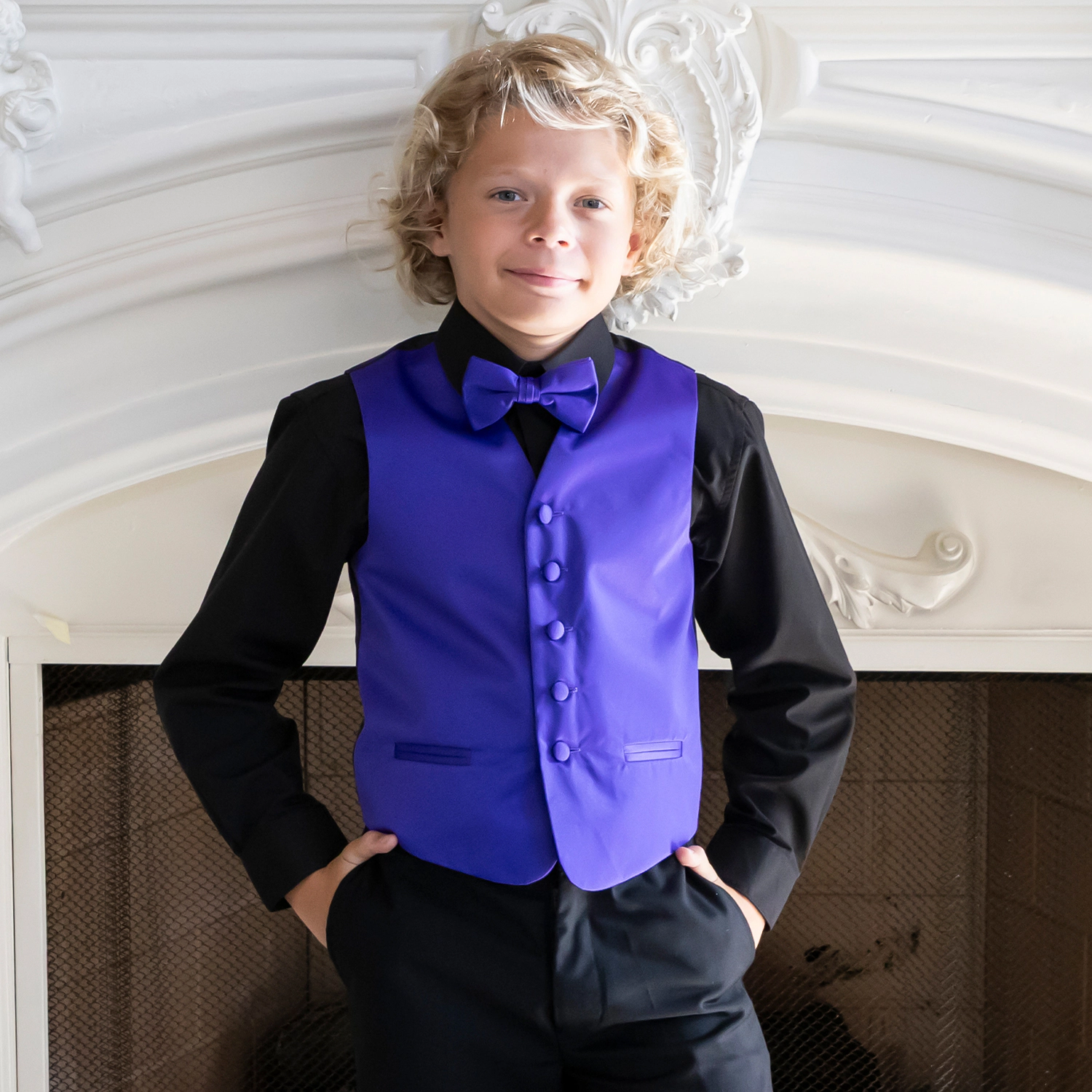 Gioberti Boy's 4pc Satin Formal Vest Set
