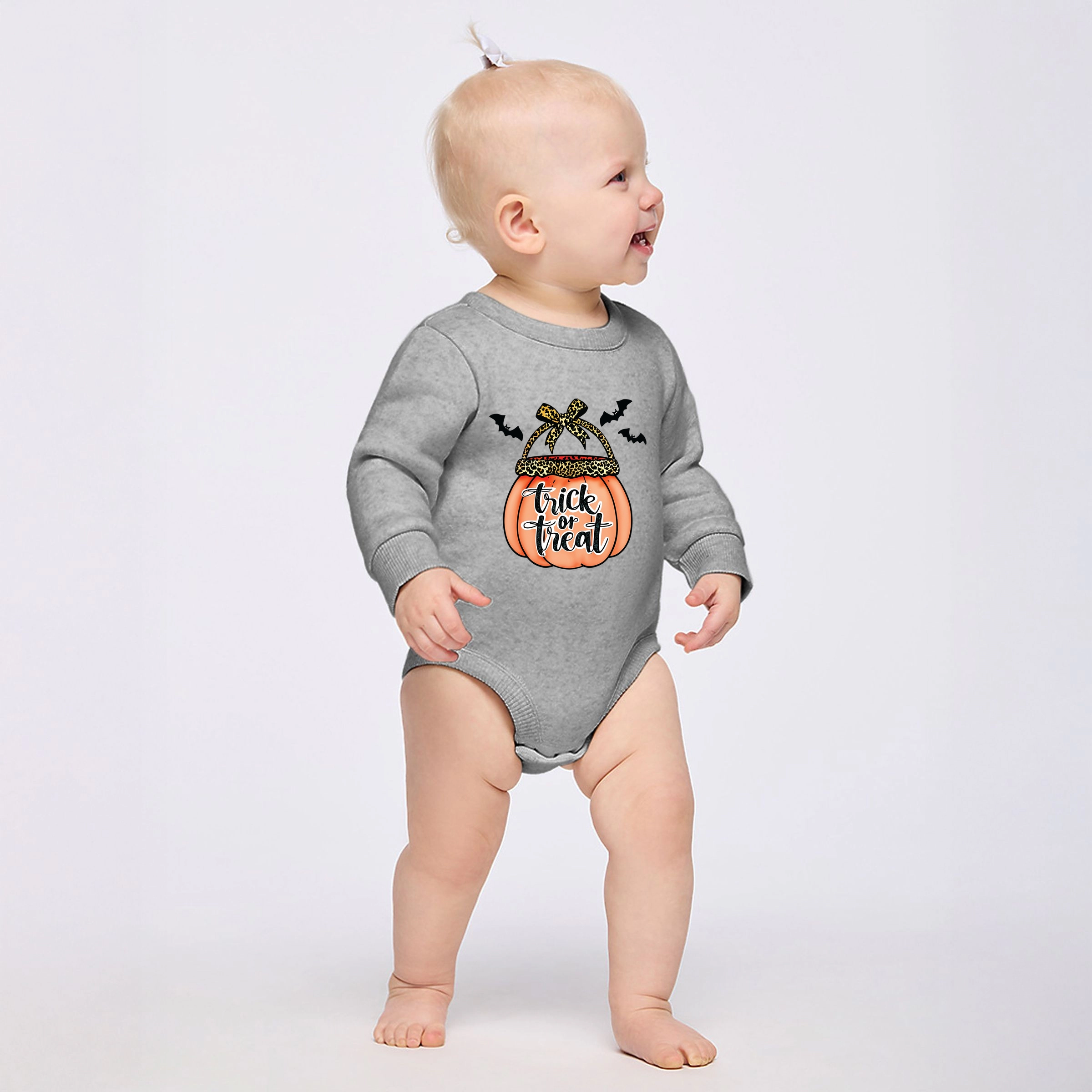 The Juniper Shop - Infant Fleece BodySuit Trick or Treat Pumpkin