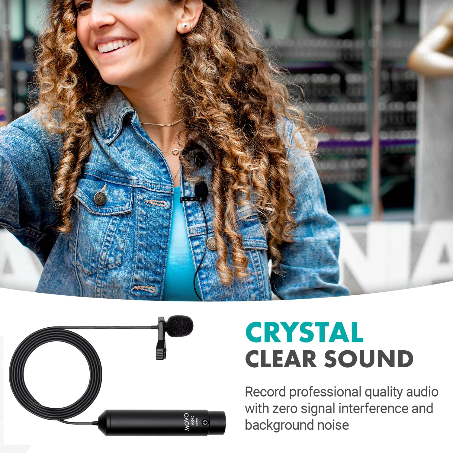 Movo LV8-C Broadcast-Quality XLR Lavalier Cardioid Condenser Wired Microphone with 12mm Mic Capsule for Accurate Voice