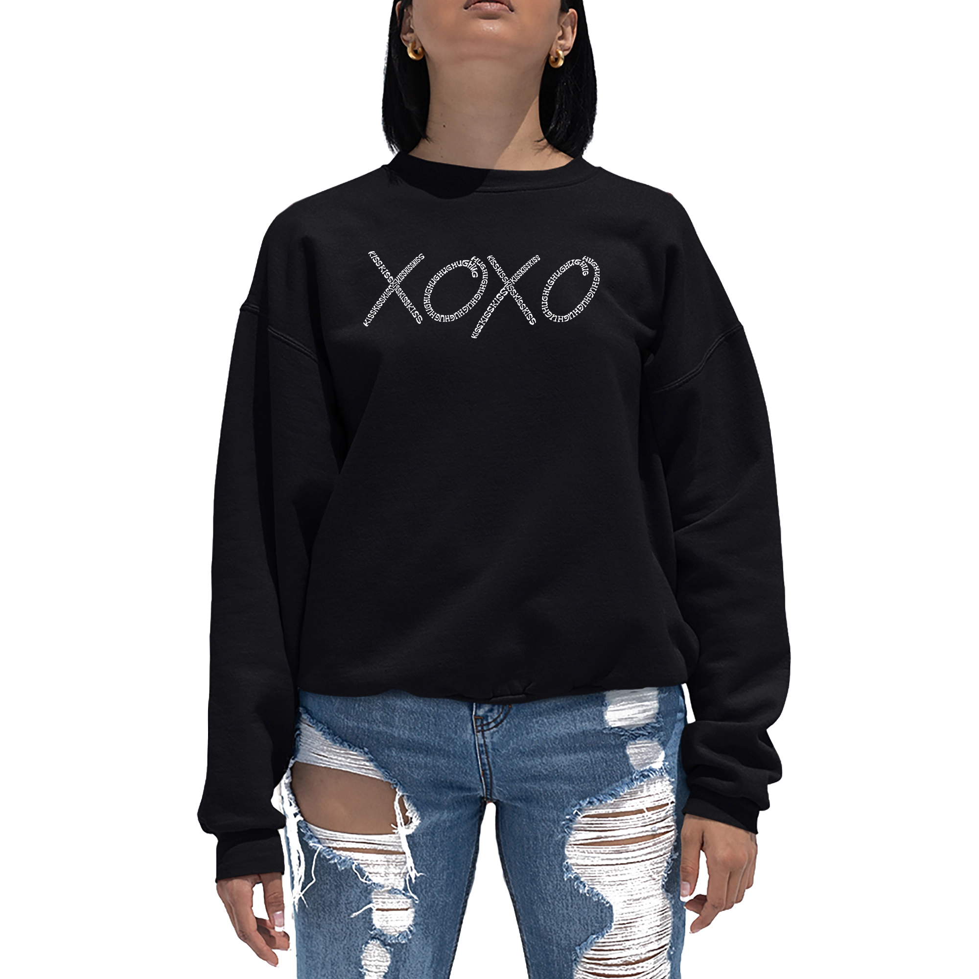LA Pop Art Xoxo - Women's Word Crewneck Sweatshirt