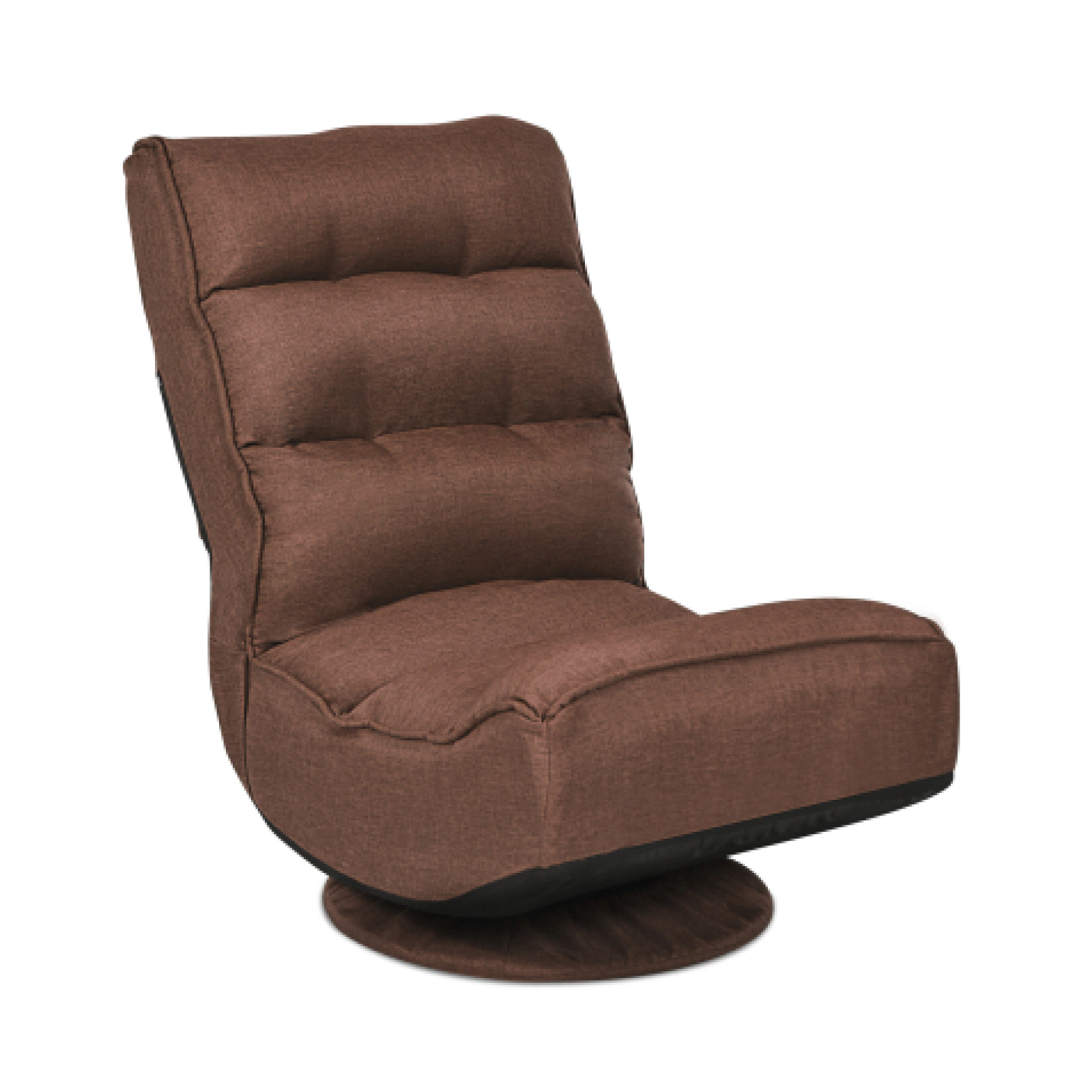 SUGIFT Rustic Brown Folding Floor Gaming Chair, 360-Degree Swivel, 5-Position Backrest, 300-Lb Capacity