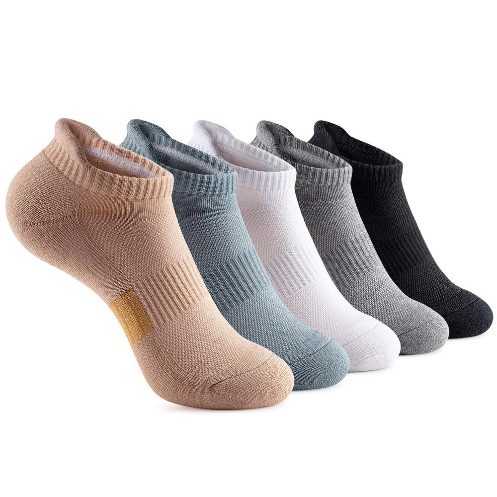Zilpu Women's Cushioned Performance Athletic Ankle Socks 5-Pack
