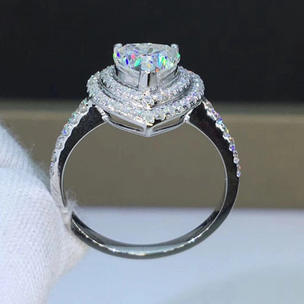 Fashion Heart Ring High Sparkle Love Engagement Jewelry