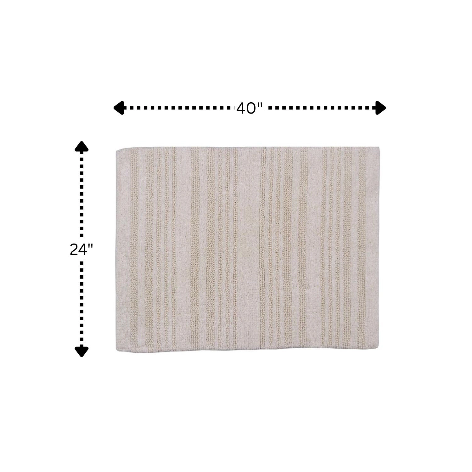 Knightsbridge Luscious Textu Striped All Season Soft Plush Cotton Reversible & Soft Bath Rug