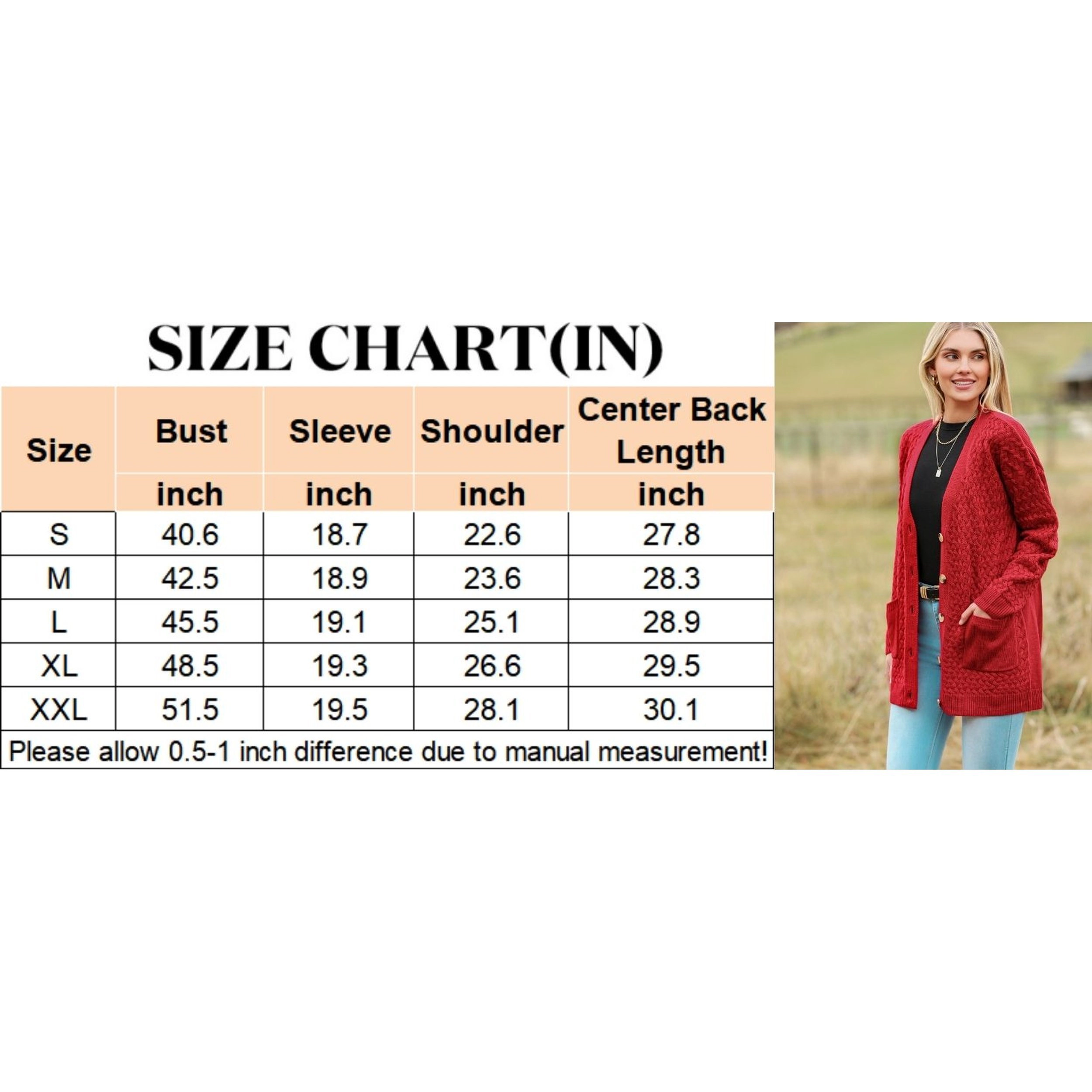 Zeagoo Women's Chunky Cable Knit Button Down Open Front Cardigan with Pockets