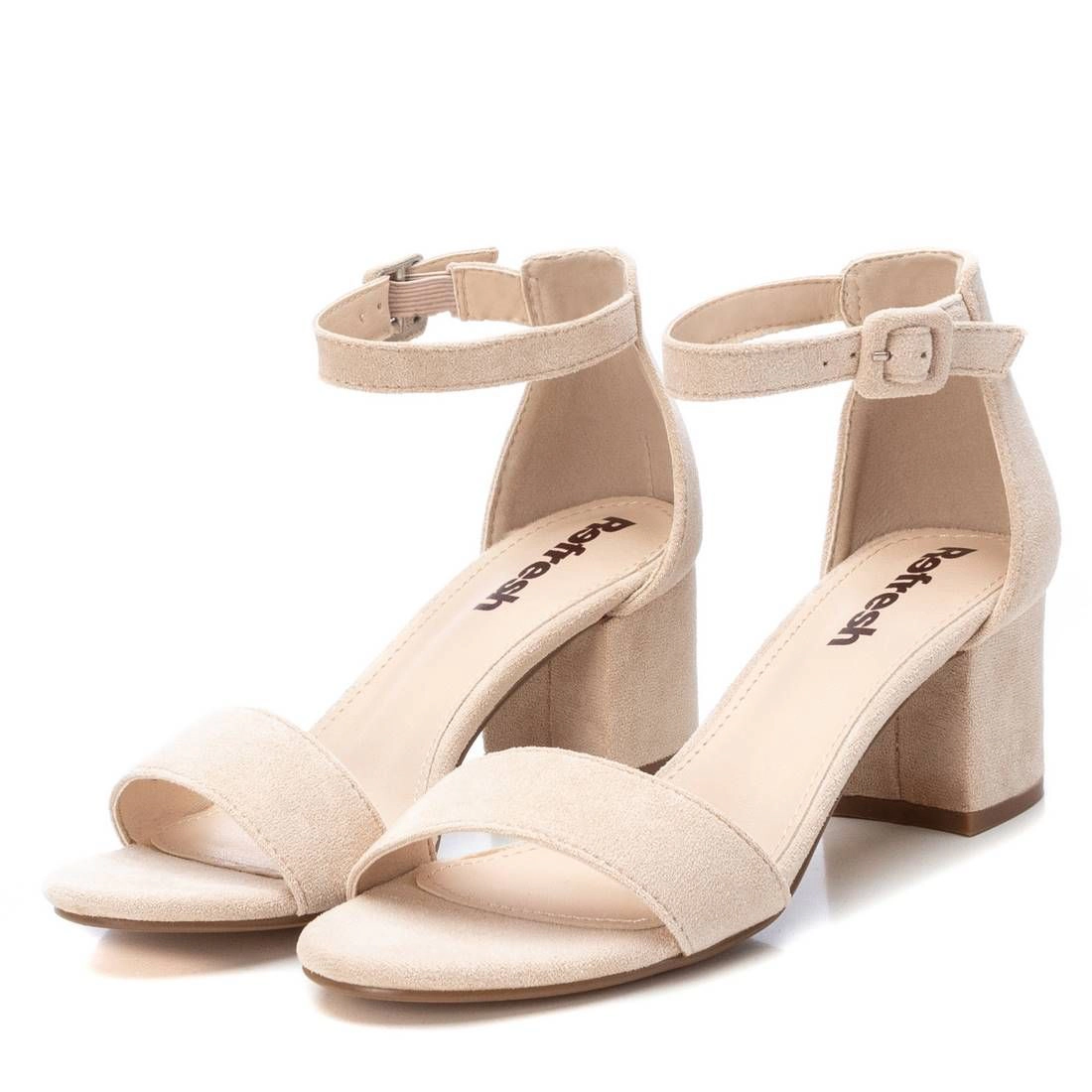 XTI Women's Suede-Look Block Heel Sandals
