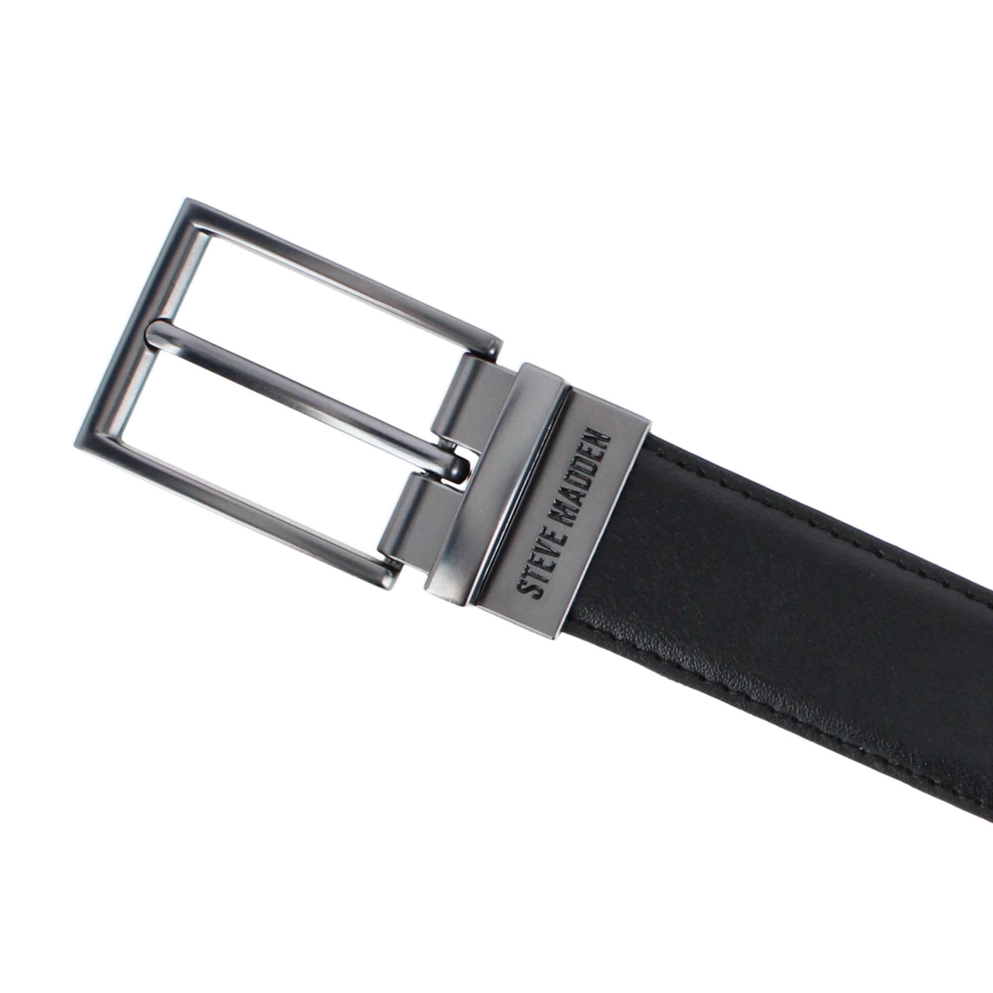 Steve Madden Men's 32mm Smooth Reversible Dress Belt