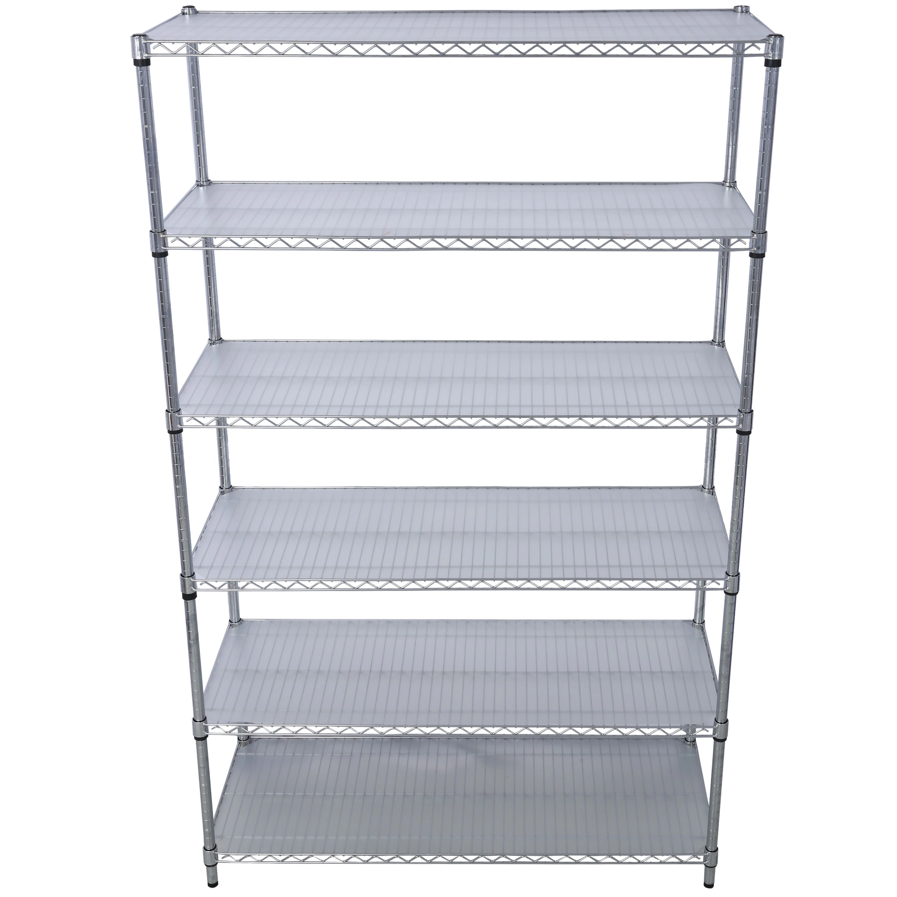 Flynama 6 Tier 84x48x20 in NSF 6000 LBS Heavy Duty Wire Storage Rack with Wheels and Shelf Liners Adjustable Chrome