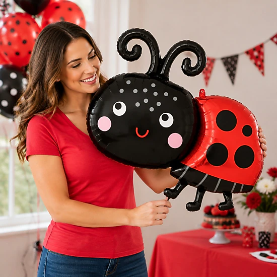 LoonBalloon 31 in Foil Balloon 5-Pack, Happy Ladybug Multicolor, Color ...