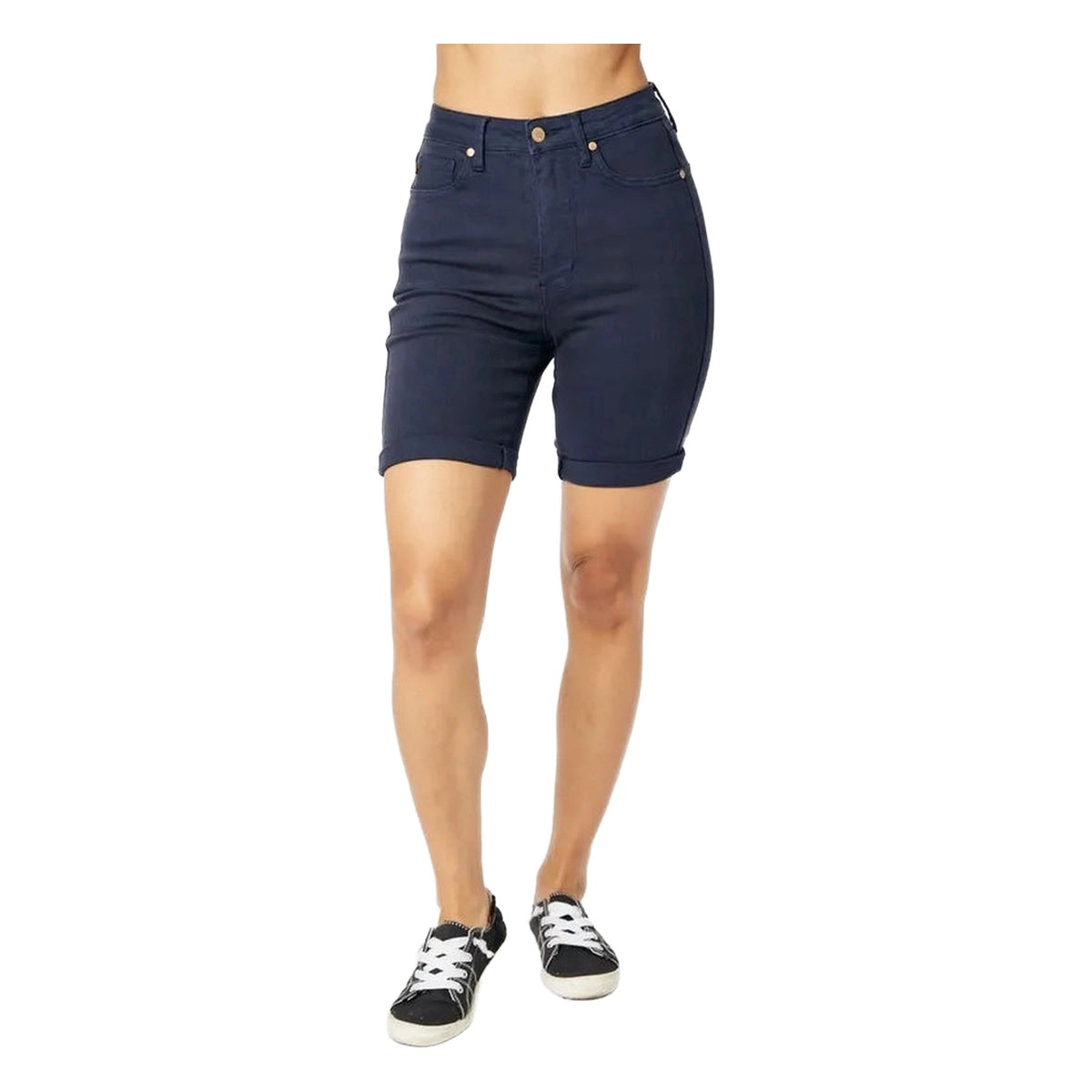 Judy Blue Womens Full High Waist Tummy Control Bermuda Shorts