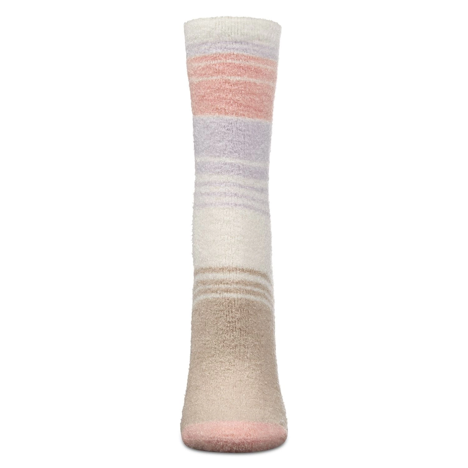 Memoi Women's Stripes Aloe Infused Crew Socks