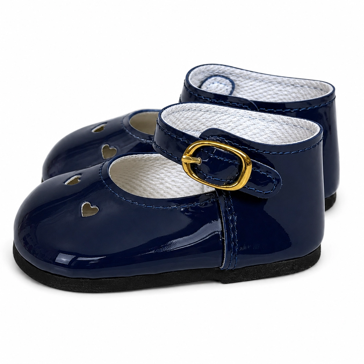 MBD® Girl Doll Navy Blue Heart Mary Janes Fits 18 Inch Fashion Girl Dolls