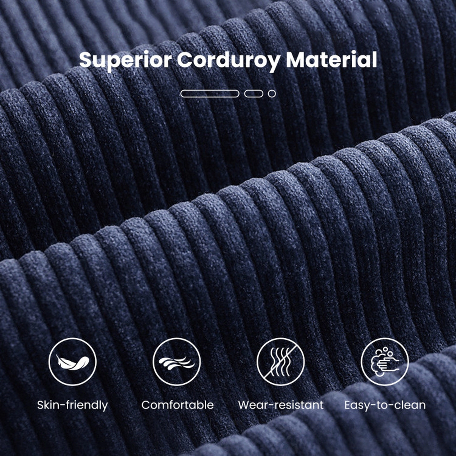 SUGIFT Corduroy Cover and Soft Sponge Filling Bean Bag Chair for Adults Lazy Sofa