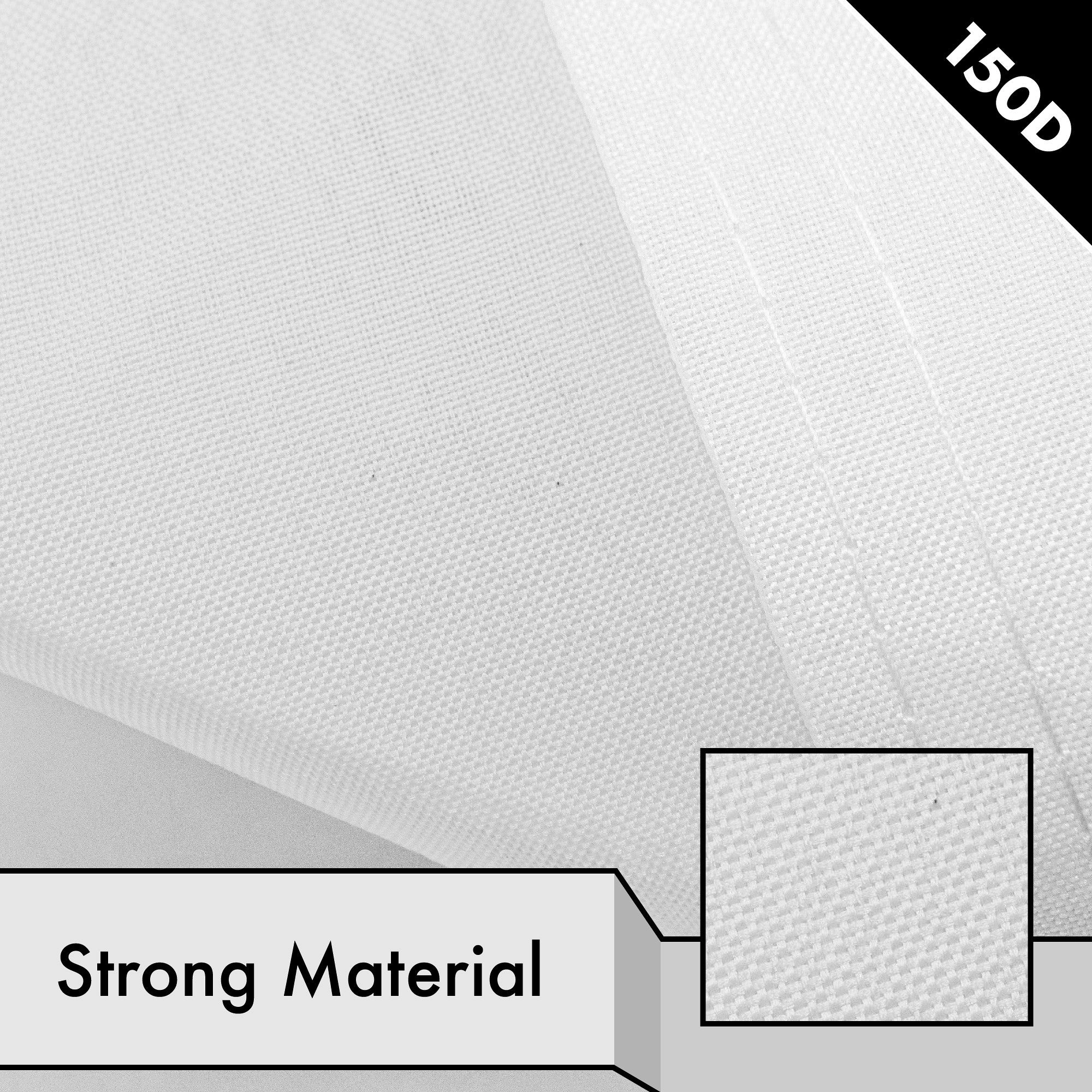 G128 Solid White Flag 2.5x4 Ft - LiteWeave Pro 150D Polyester, Dye-Sublimated, Brass Grommets, Heavy-Duty
