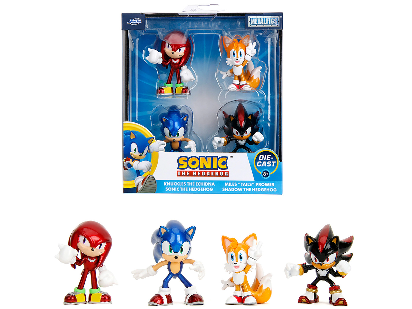 Jada Set of 4 Diecast Figures "Sonic the Hedgehog" Video Game "Metalfigs" Series Diecast Models by Jada