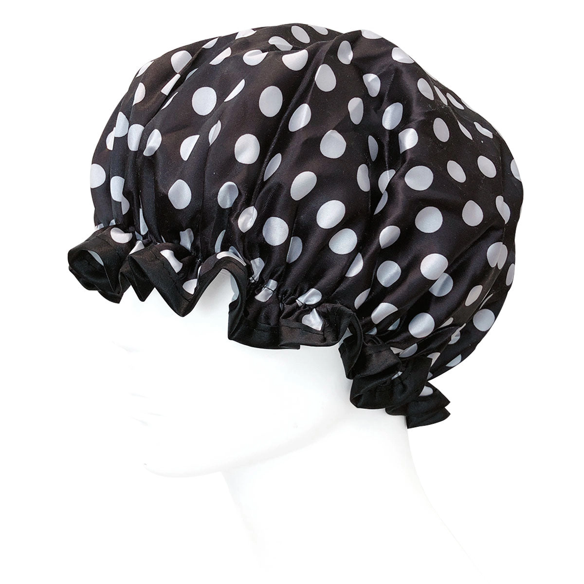 Wrapables Women's Stylish Double Layer Waterproof Shower Caps (Set of 4), Animal Print & Dots