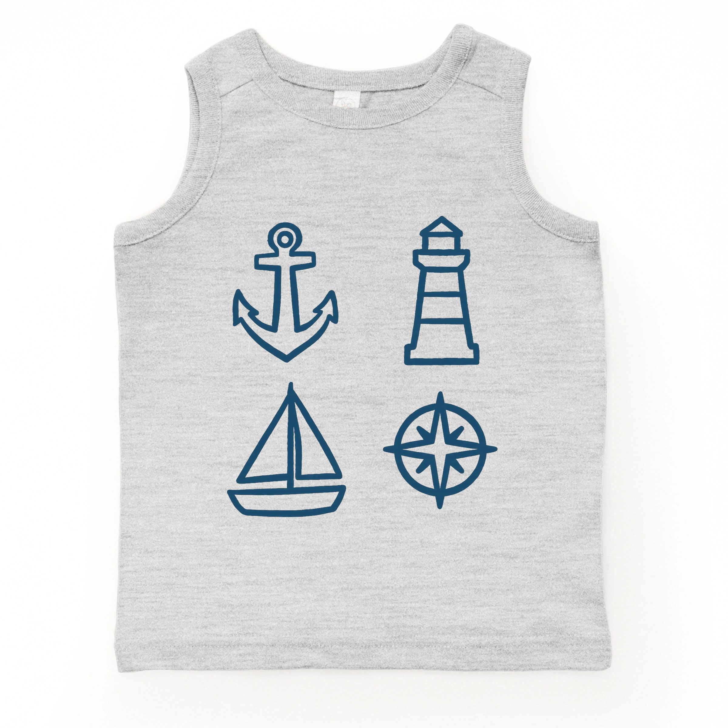 The Juniper Shop - Anchor Lighthouse Boat Compass Youth Tank Top