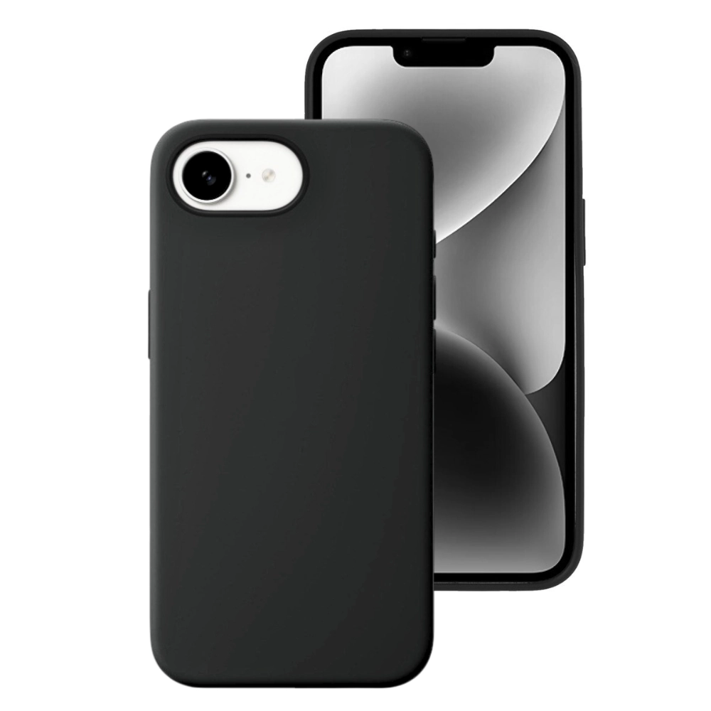 Qixxronics Black Silicone Phone Case for iPhone 16e Drop Protection Shockproof