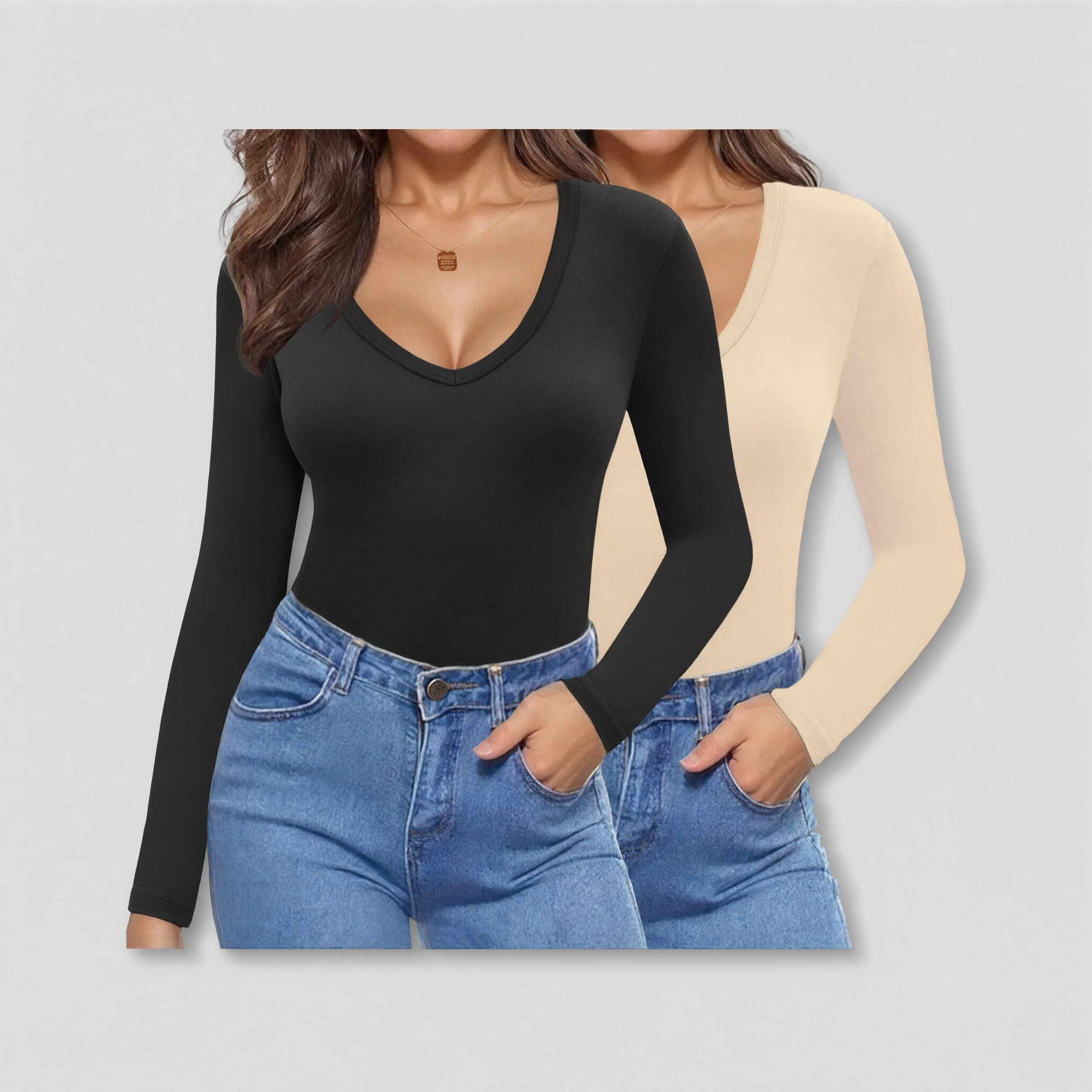 Zeagoo Women Slim Fit V Neck T Shirt