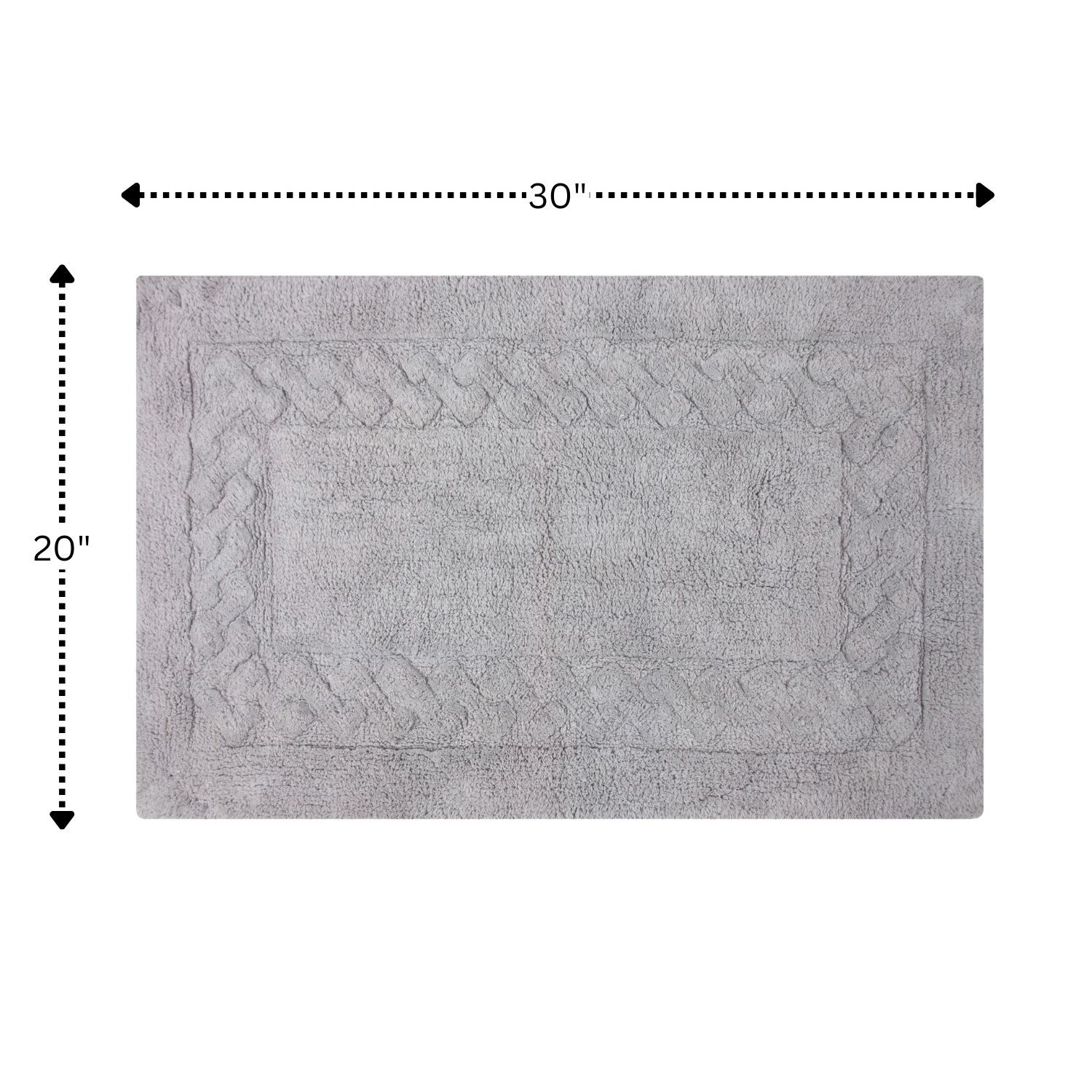 Chain Bath Rug 220 GSF Soft Plush Cotton Non Skid Back By Knightsbridge