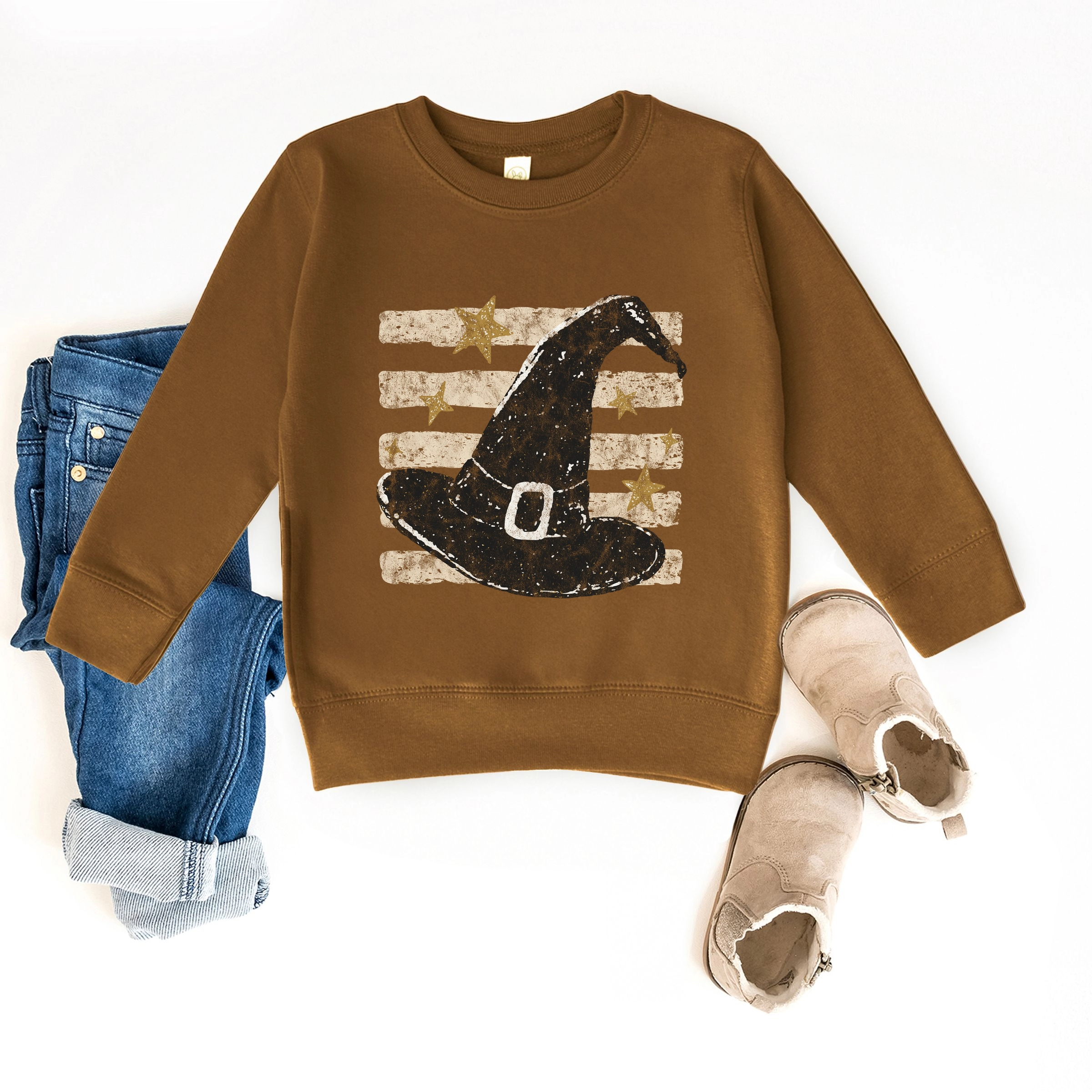 The Juniper Shop - Toddler Graphic Sweatshirt Witch Hat Stripes