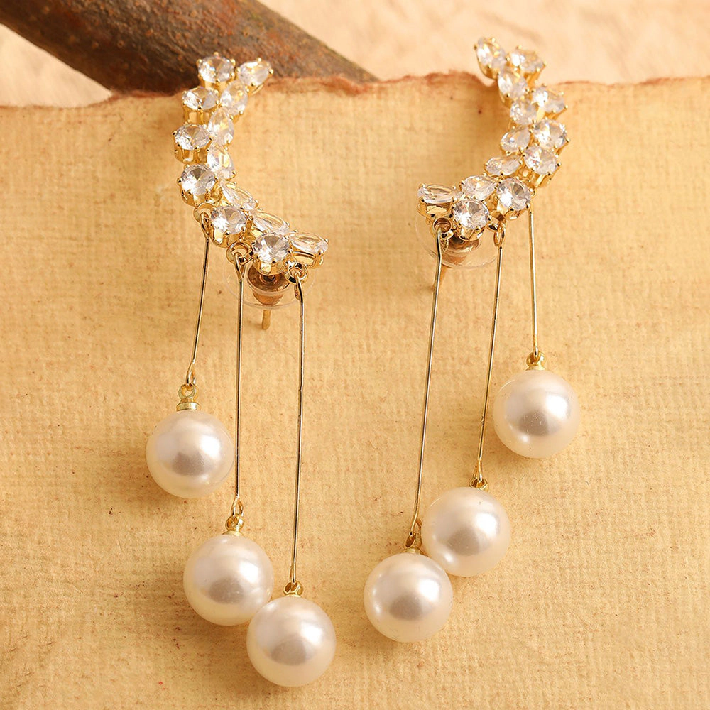 SOHI Women's White Drop Earrings