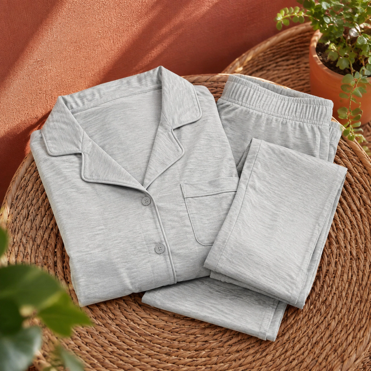 WZK Womens 2-Piece Ultra Soft Button Up Lounge Sleepwear Pajama Set