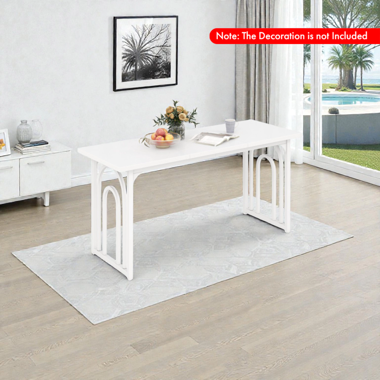Hivvago Rectangular 63-Inch Kitchen Table for Family of 6-8