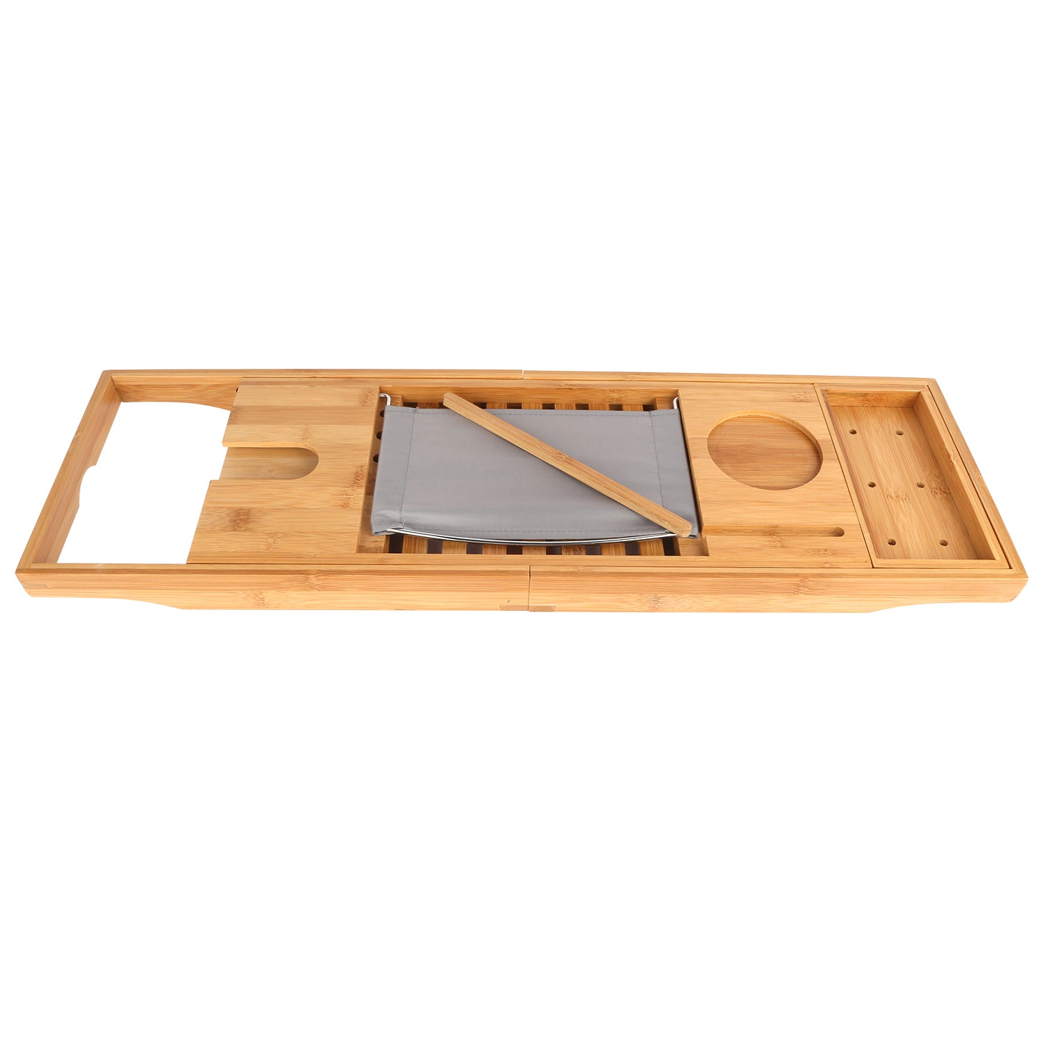 GBruno Bamboo Extendable Bathtub Caddy Tray