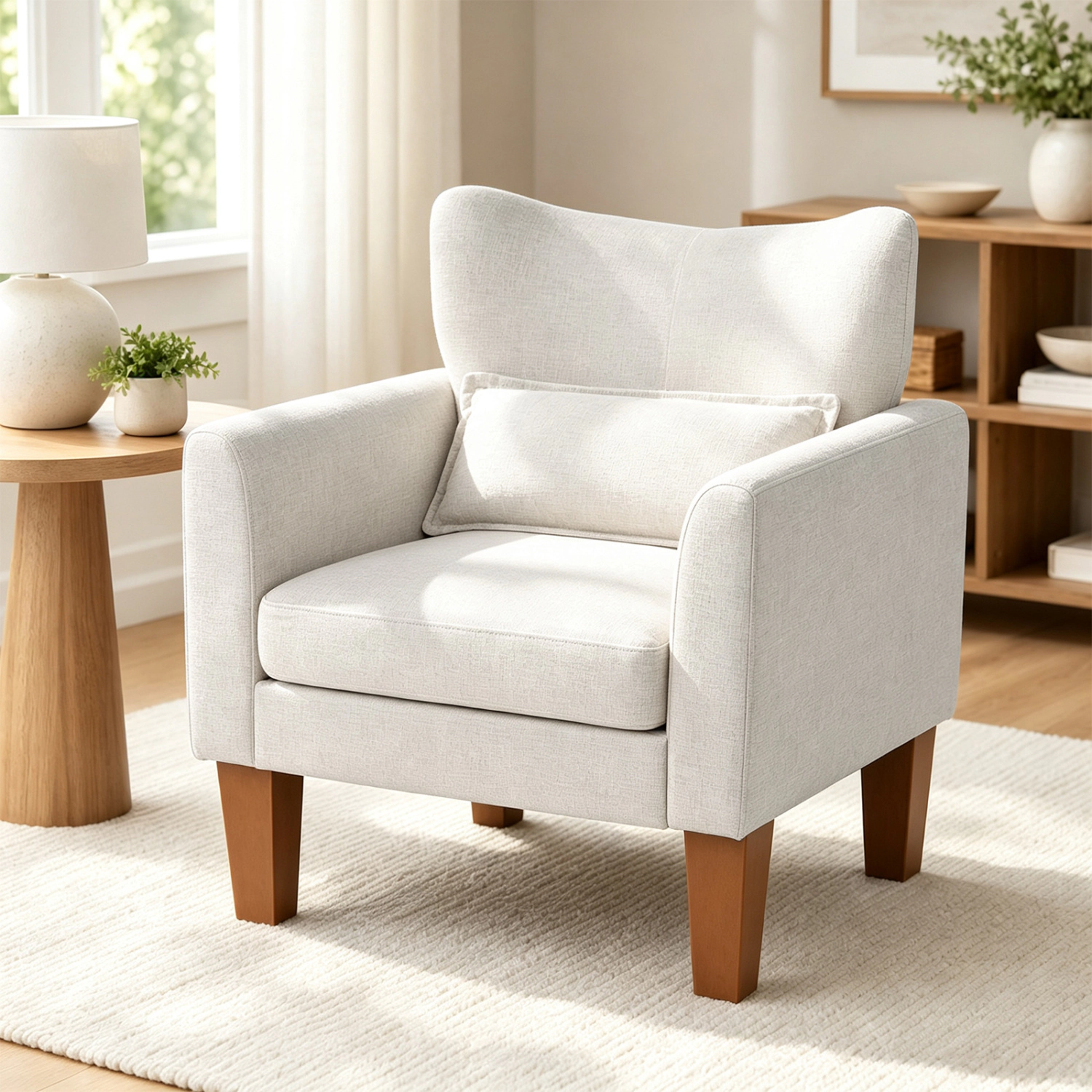 LJG Modern Accent Chair with Removable Cushion & Pillow for Living Room