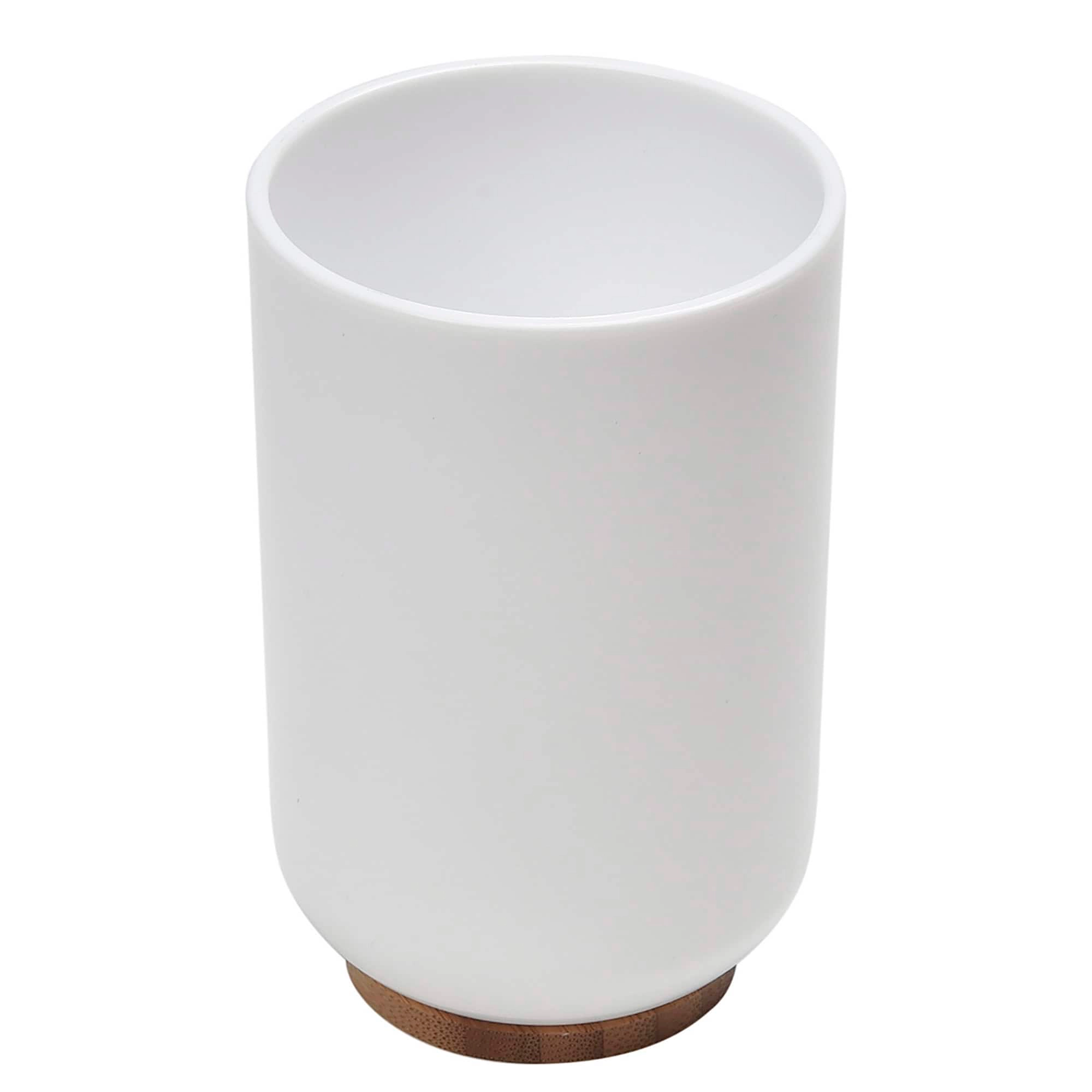 Evideco French Home Goods Padang 10 fl oz Bathroom Tumbler - Polystyrene with Bamboo Base