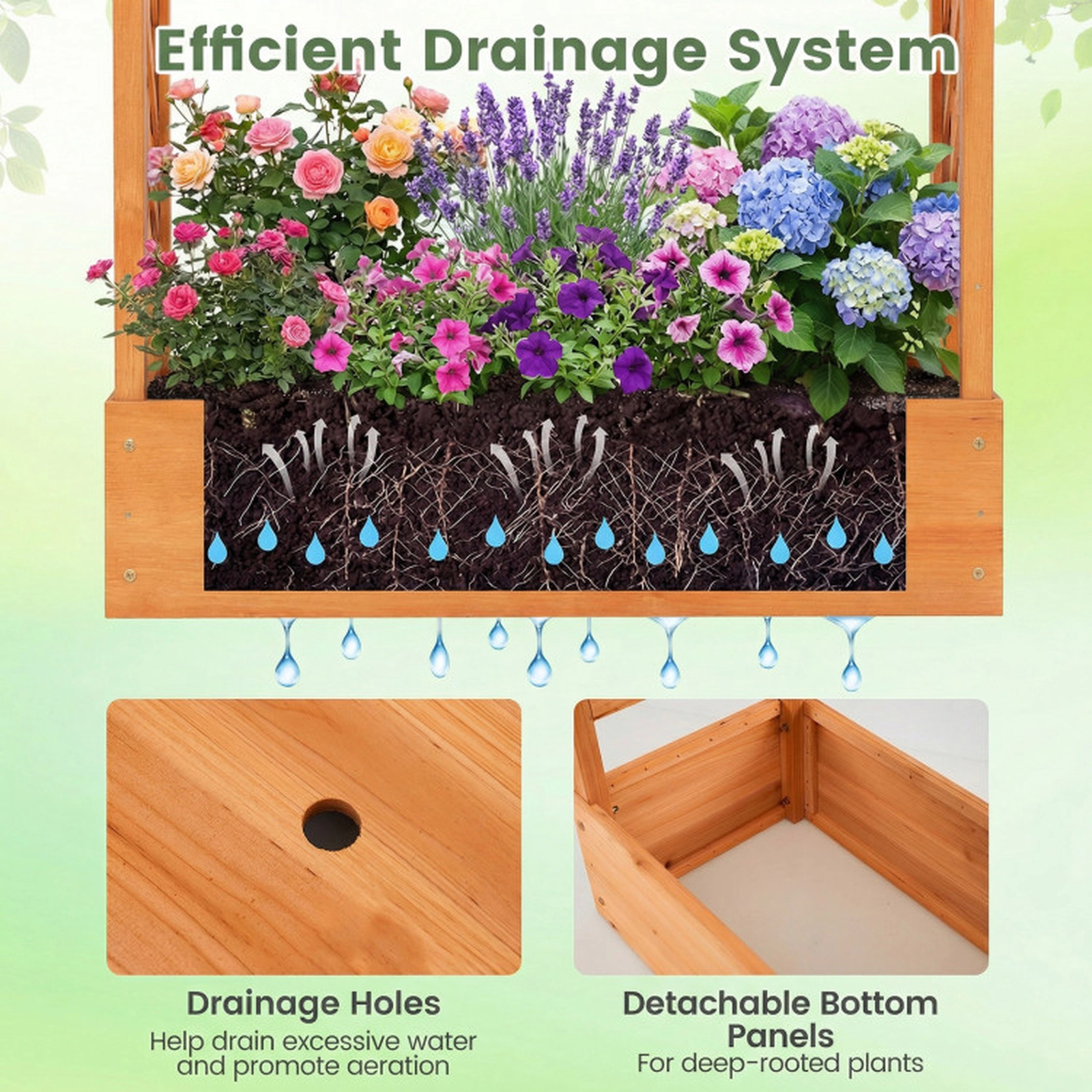 SUGIFT Orange 89-in Tall Raised Garden Bed with Side Trellis and Hanging Roof 43-in W 14-in D 110-lb Box Capacity