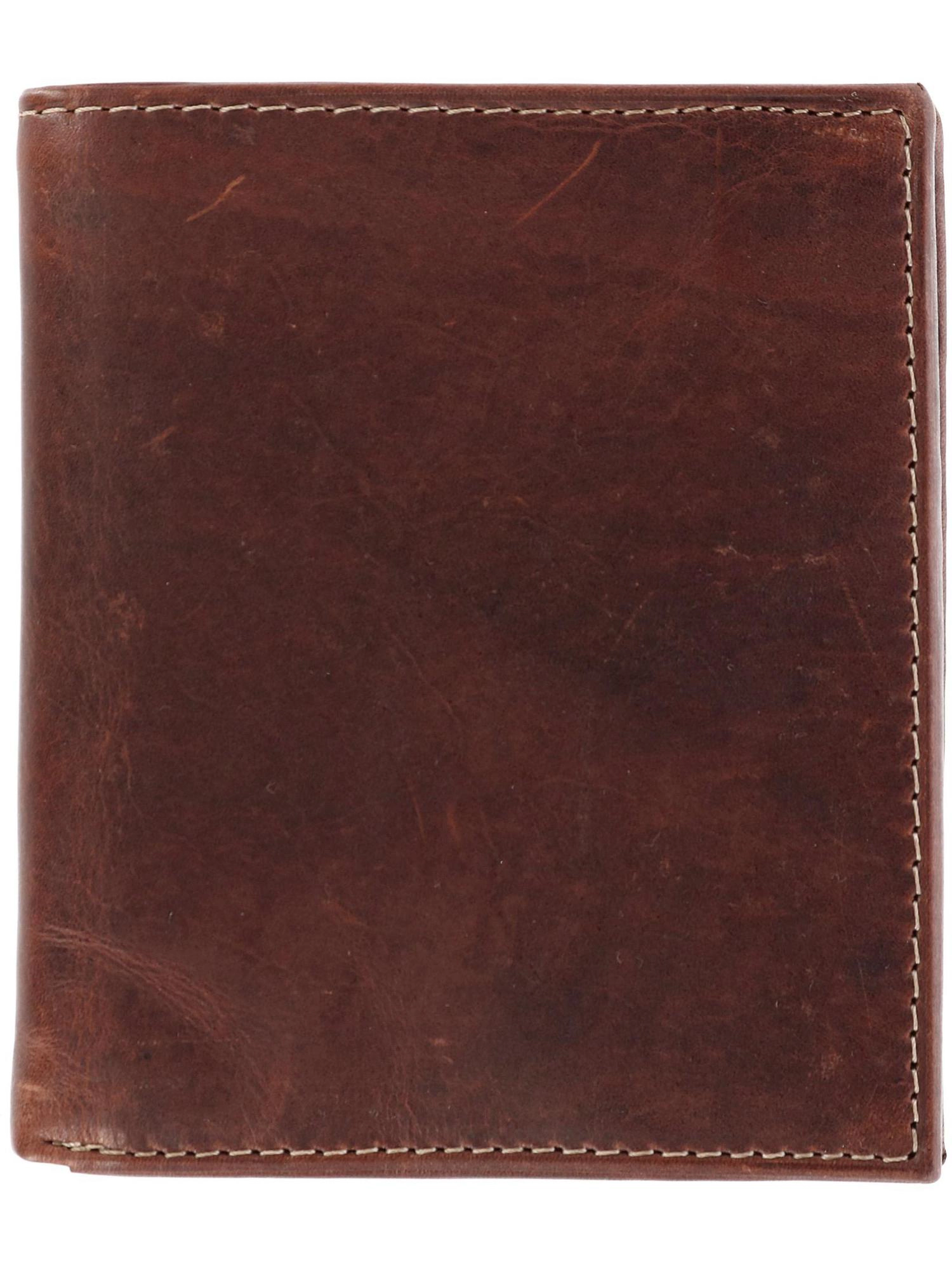 CTM® Men's Oil Pull Up Leather Hipster Bifold Wallet