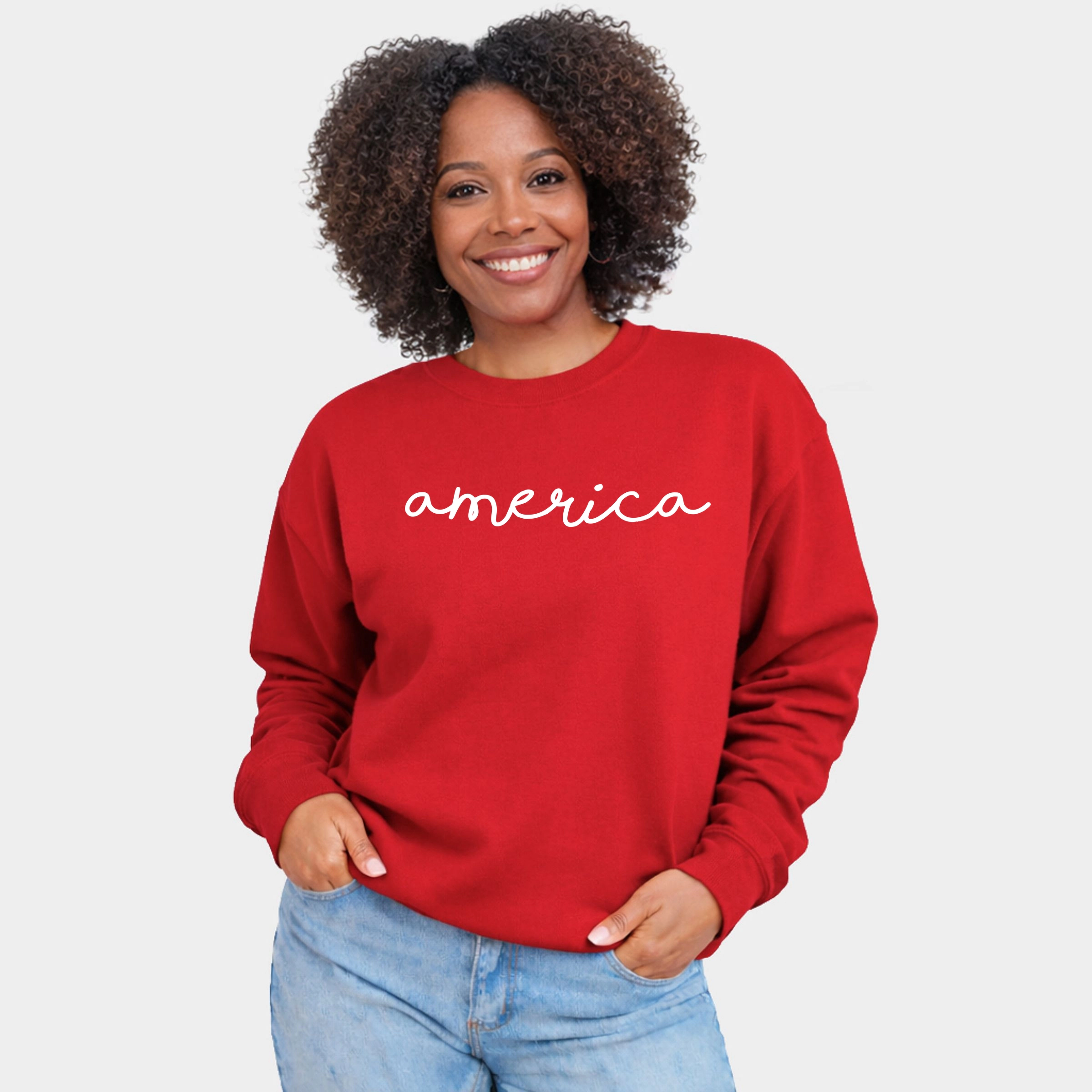 Simply Sage Market - America Cursive  Women's Graphic Sweatshirt
